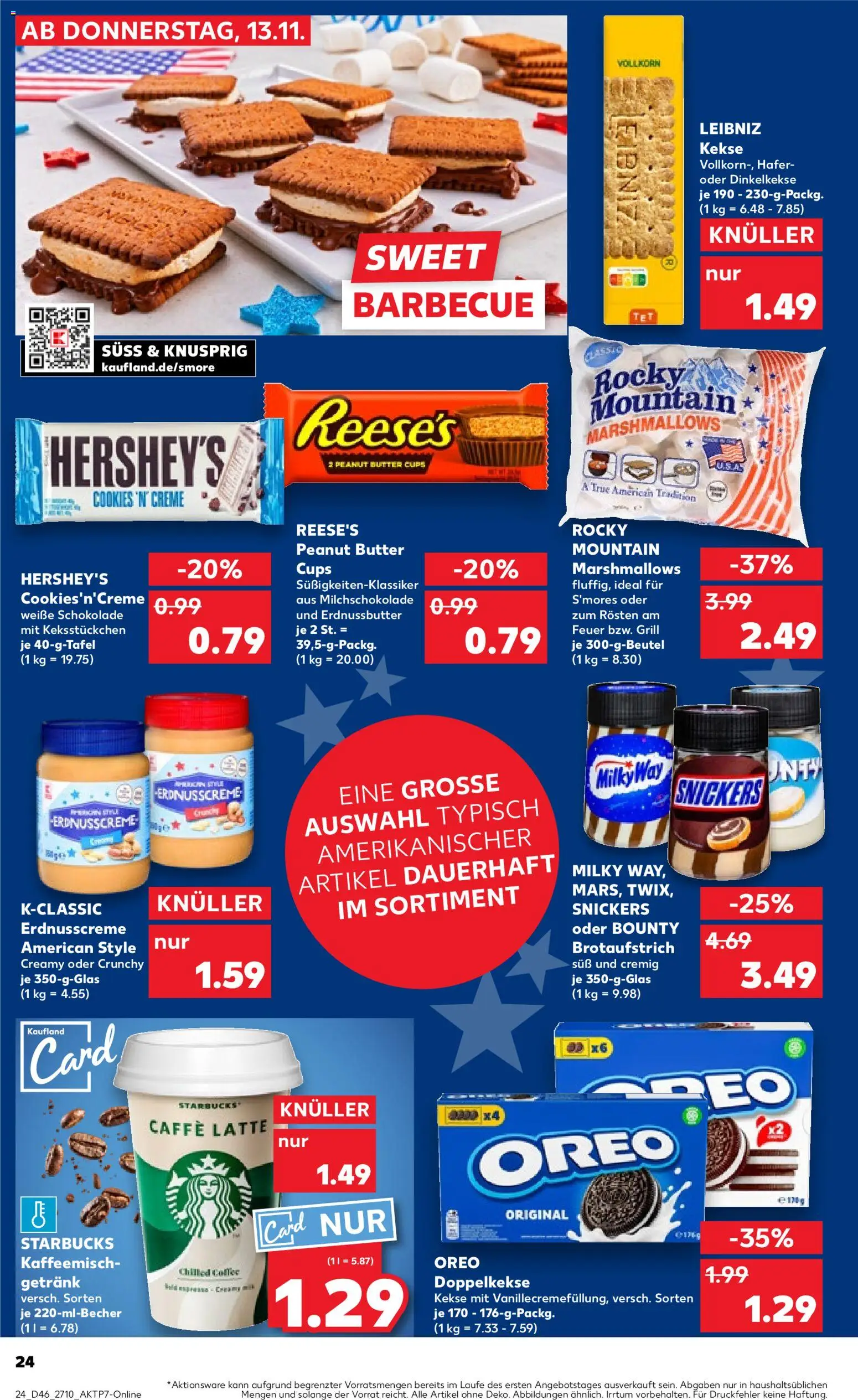 Kaufland prospekt Leipzig	 – gültig ab 13.11.2025 | Seite: 24 | Produkte: Grill, Schokolade, Starbucks, Creme