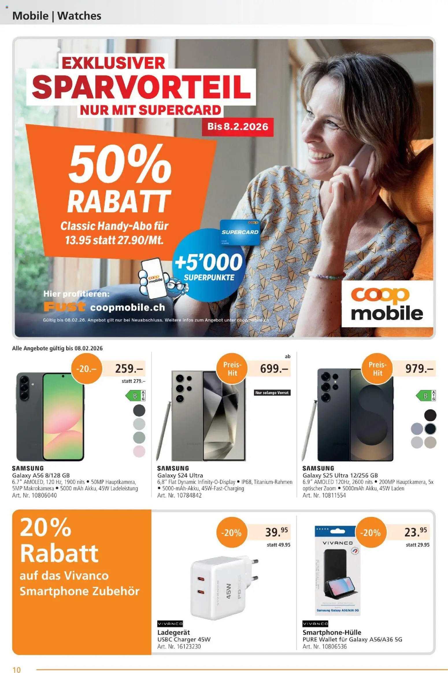 Fust Aktionen – gültig ab 26.01.2026 | Seite: 10 | Produkte: Smartphone, Ladegerät, Samsung