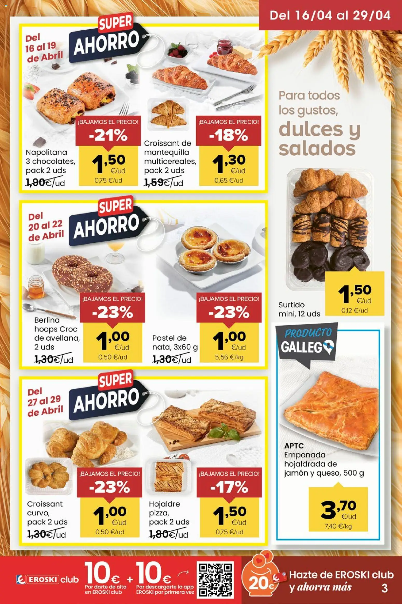 Eroski Miramos por ti │ válido desde el 16.04.2026 | Página: 3 | Productos: Jamón, Croissant, Συσκευή ροής