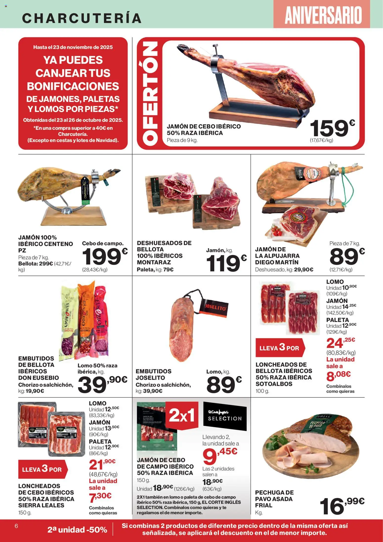 Hipercor catálogo │ válido desde el 06.11.2025 | Página: 6 | Productos: Jamón, Té, Νυχτικό