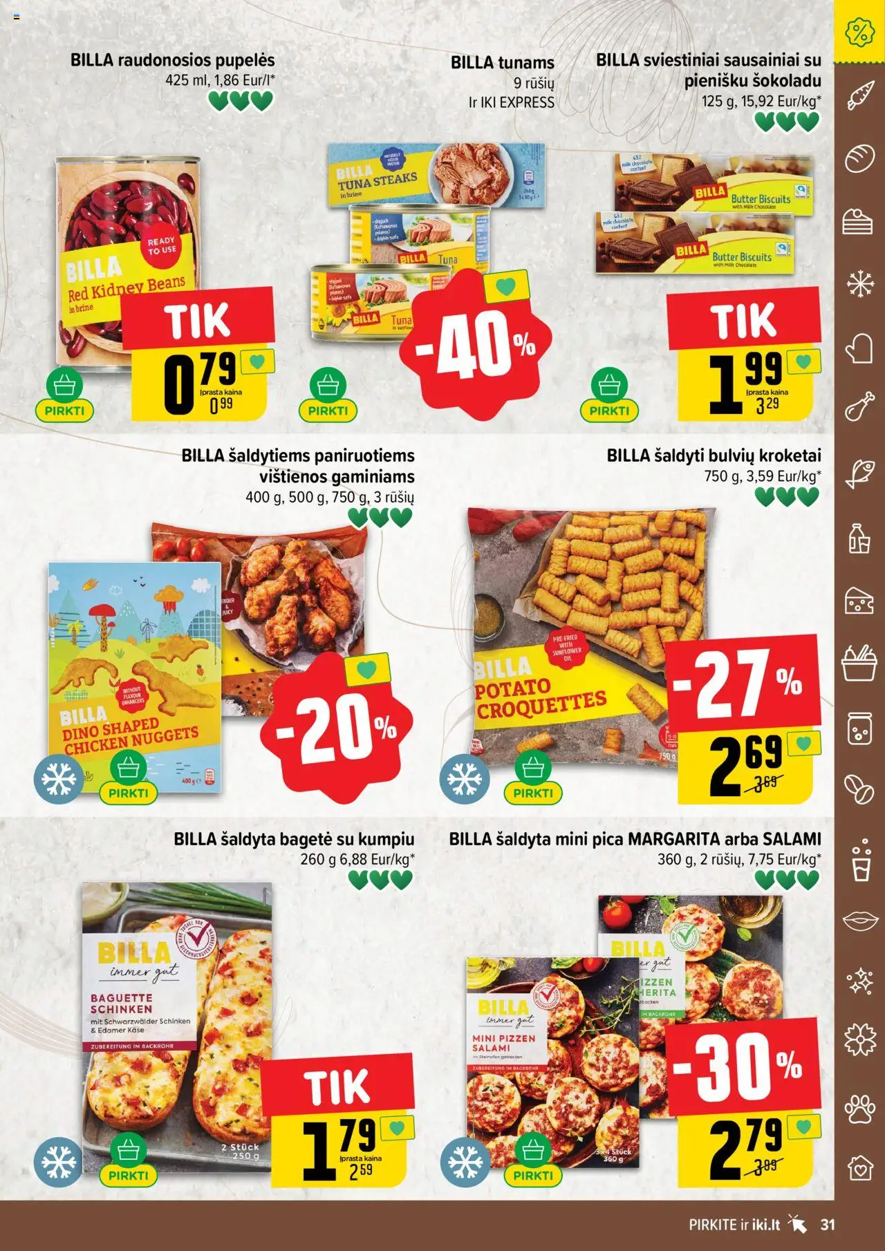 IKI - Leidinys│galioja nuo 21.07.2025 | Puslapis: 31 | Prekių: Sausainiai, Vištienos, Pupelės, Pica