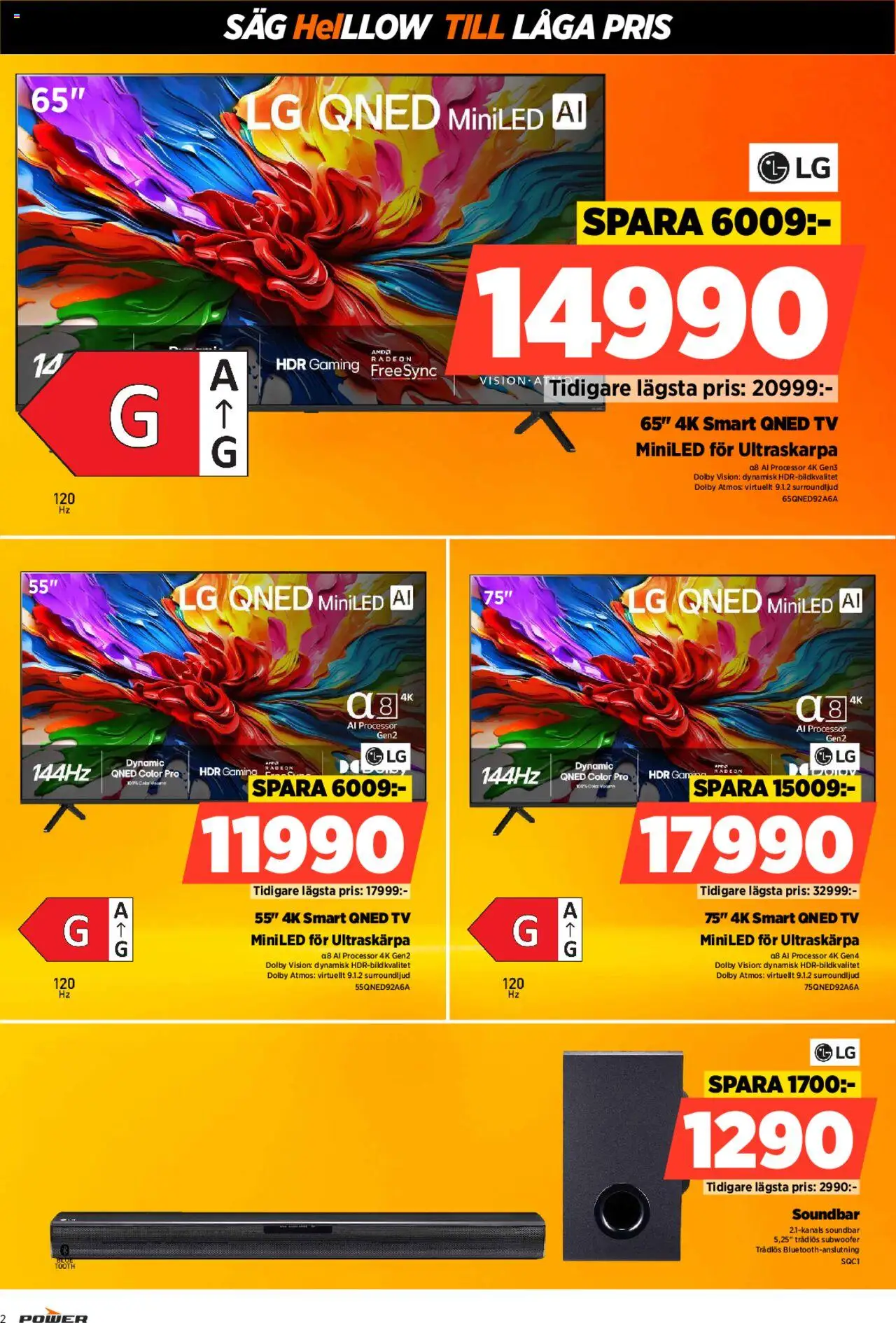 Power reklamblad aktuell från 08.09.2025 | Sida: 2 | Produkter: Såg, Tv