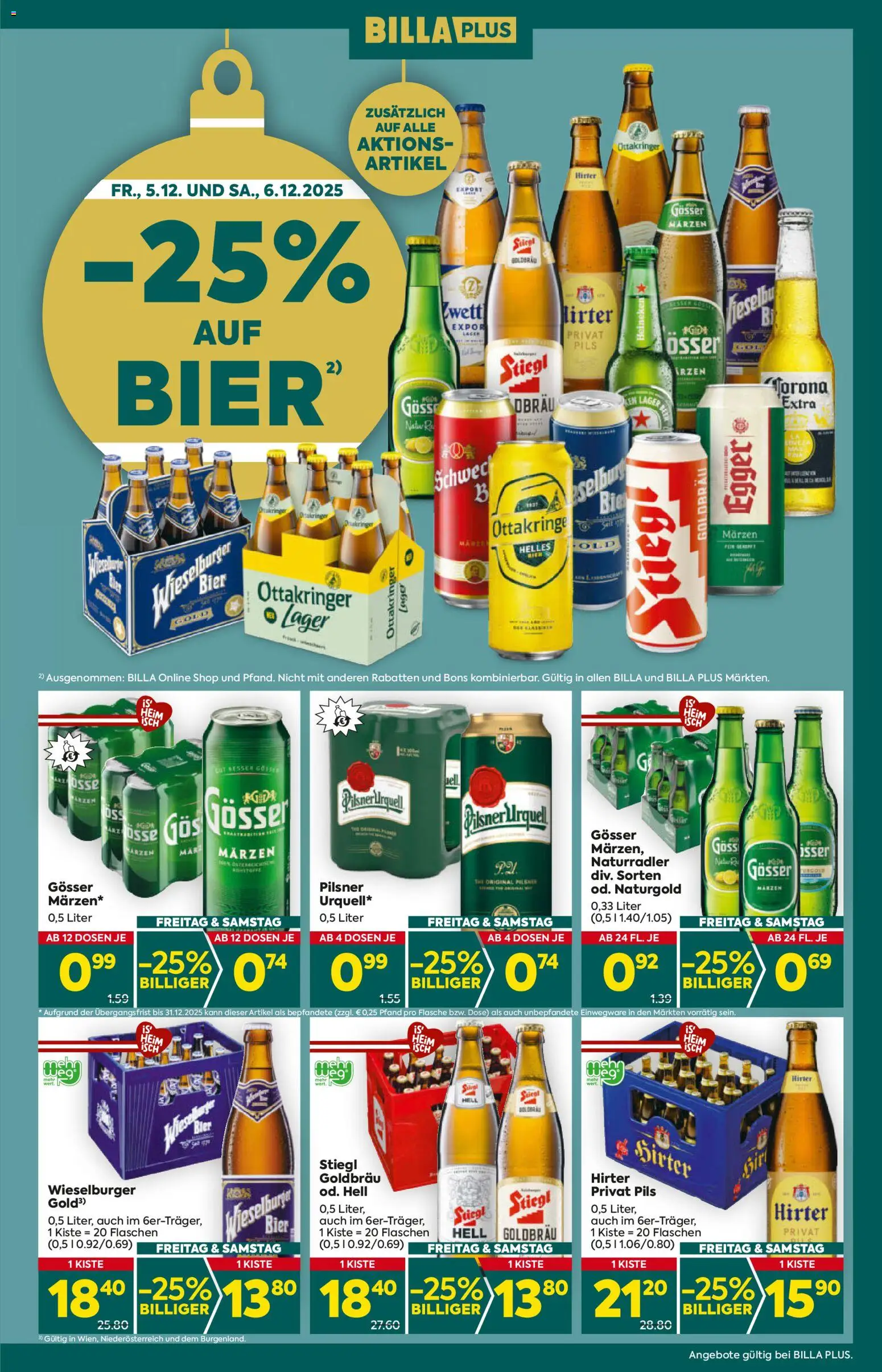 Billa Plus Flugblatt gültig ab 04.12.2025 | Seite: 3 | Produkte: Bier