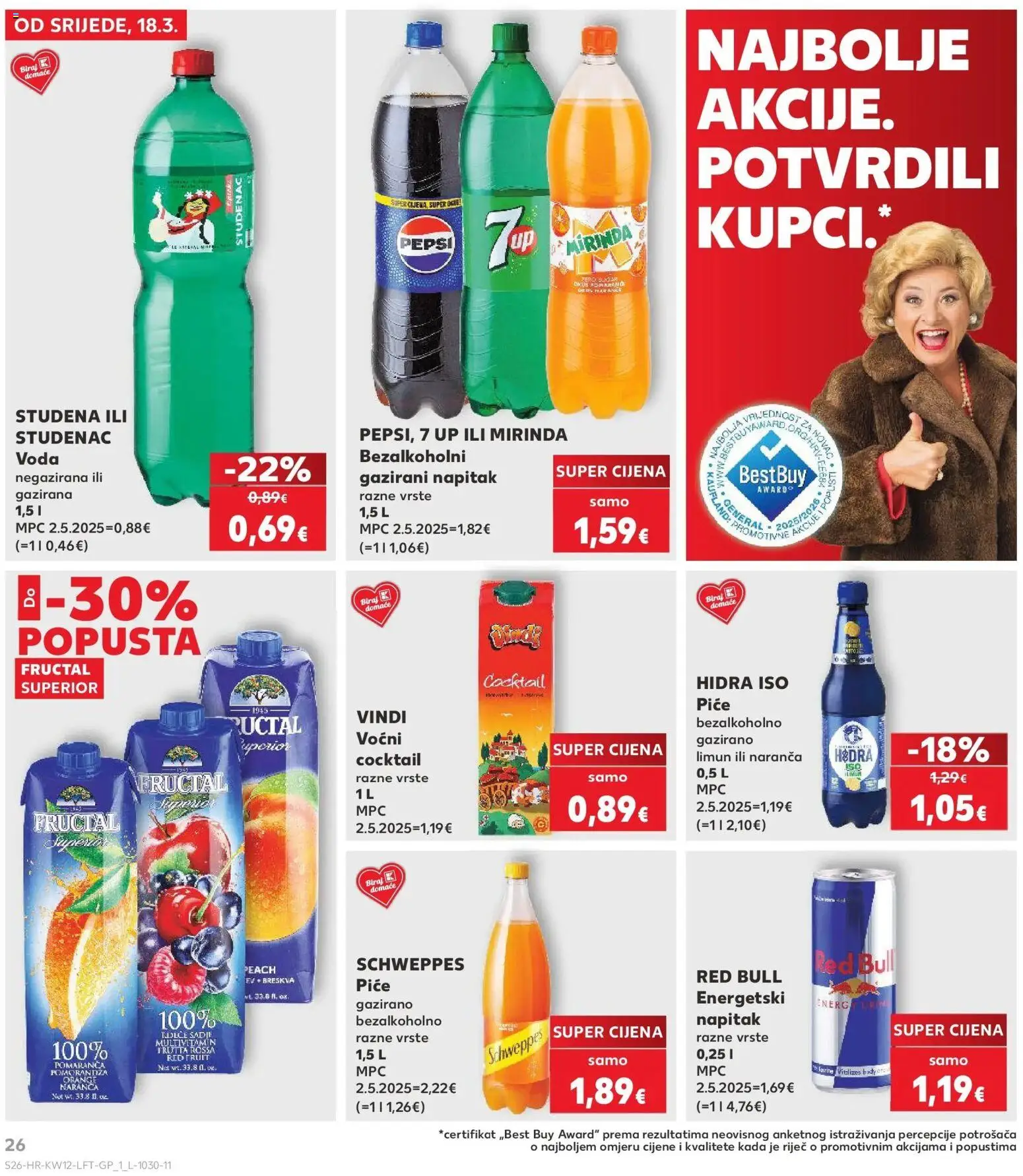 Kaufland katalog | vrijedi od 17.03.2026 | Stranica: 26 | Proizvodi: Sok, Voda, Breskva, Red Bull