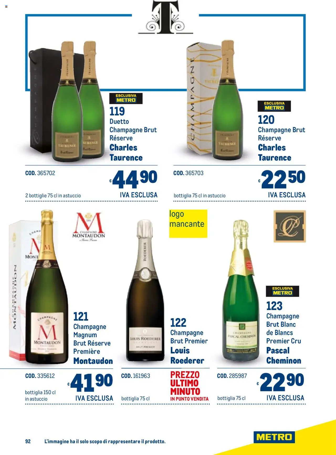 Volantino Metro del 06.11.2025 | Pagina: 92 | Prodotti: Champagne, Astuccio, Bottiglia