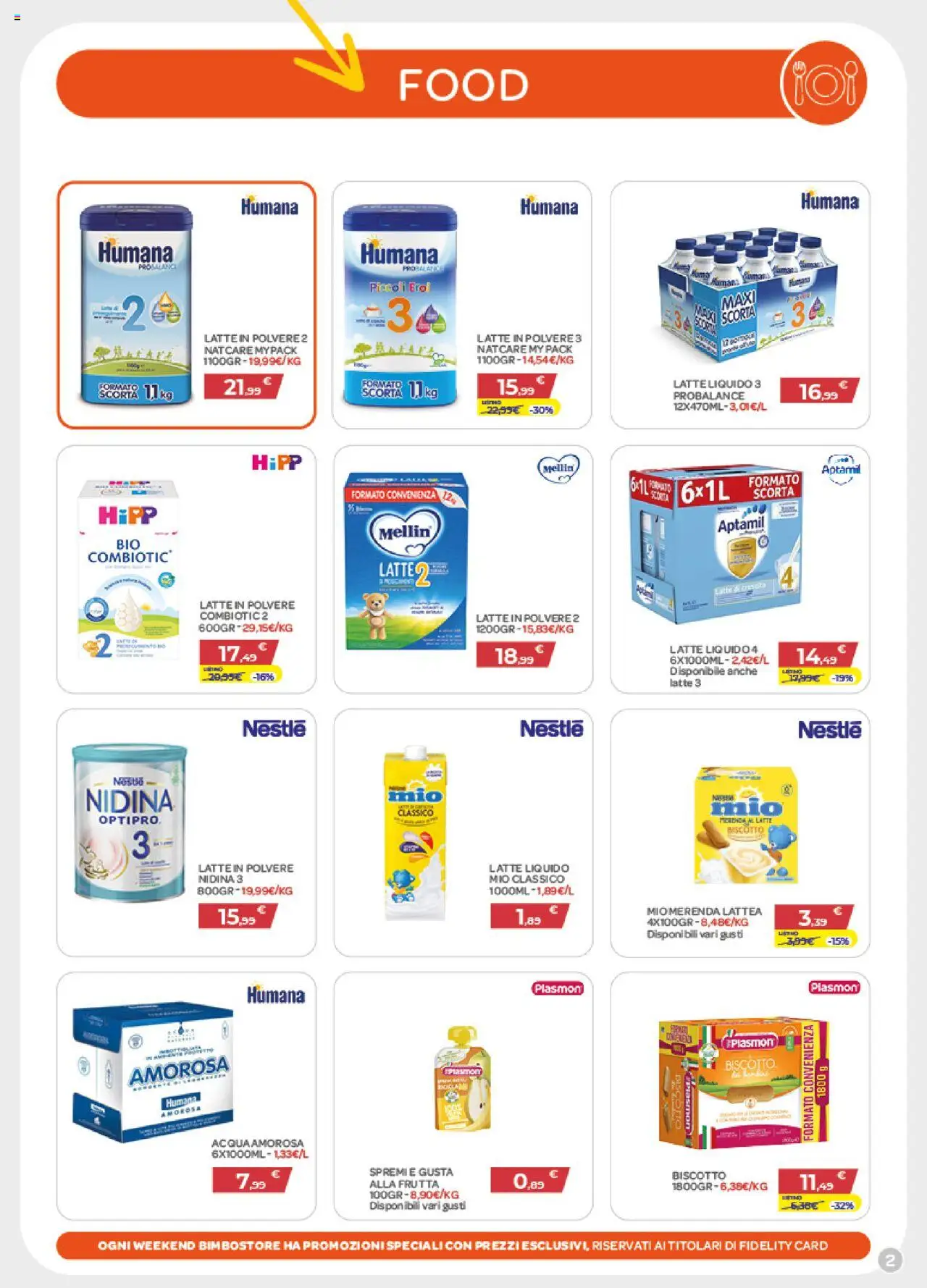 Volantino Bimbo store del 24.07.2025 | Pagina: 2 | Prodotti: Acqua, Frutta, Latte