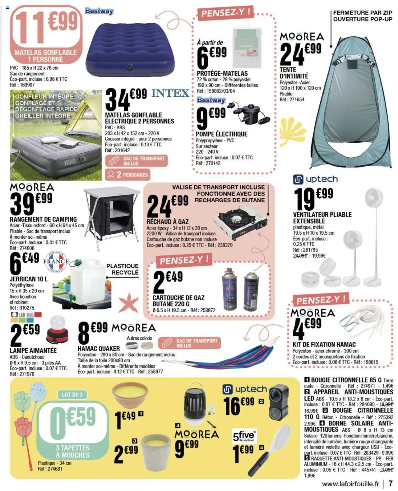  | Page: 7 | Produits: Hamac, Oreiller, Citronnelle, Cartouche