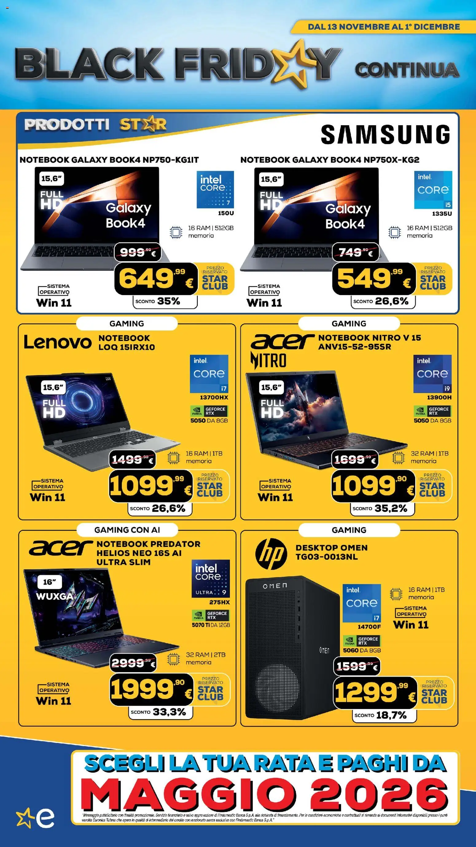 Volantino Euronics del 13.11.2025 | Pagina: 562 | Prodotti: Notebook, Samsung