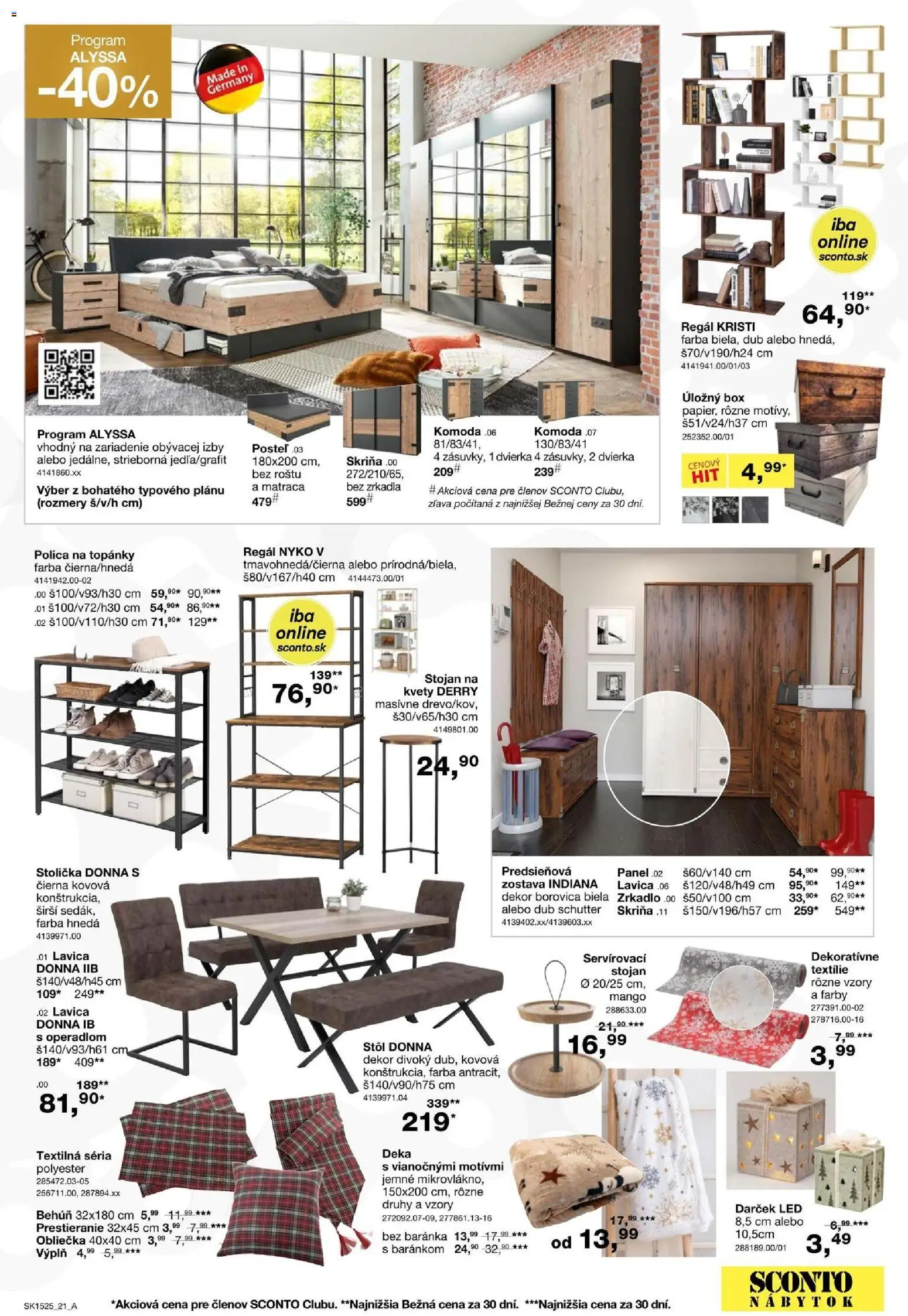 Nové Sconto nábytok akcie – leták je platný od 26.11.2025 | Strana: 21 | Produkty: Nábytok, Posteľ, Regál, Skriňa