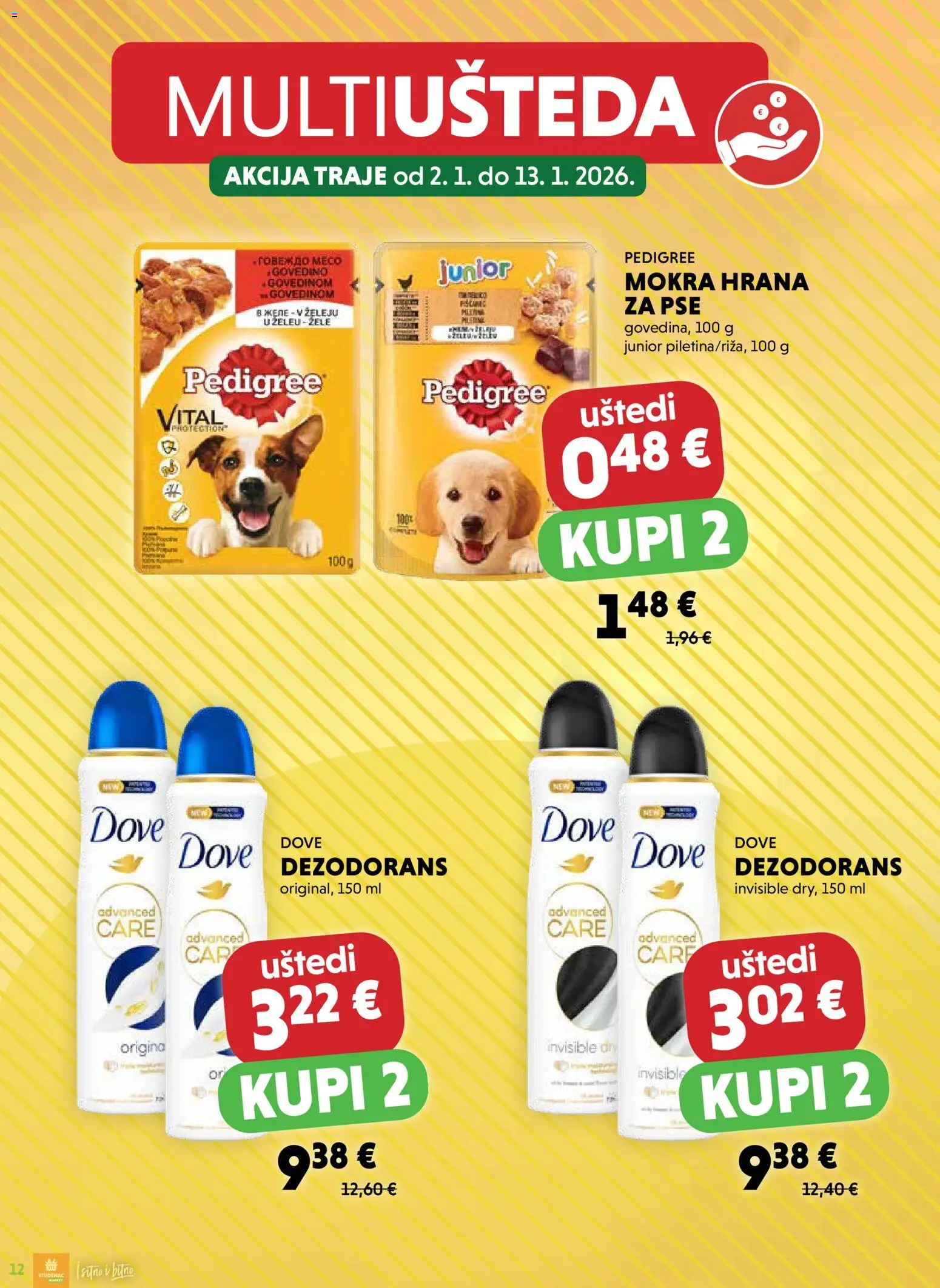 Studenac katalog | vrijedi od 02.01.2026 | Stranica: 12 | Proizvodi: Dezodorans, Dove