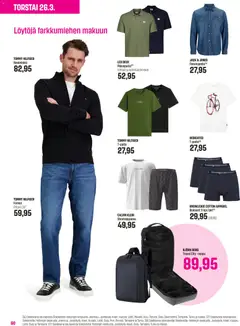 Sokos-mainoslehti voimassa 25.03.2026 alkaen | Sivu: 60 | Tuotteet: Neuletakki, T-paita, Bokserit, Farkut