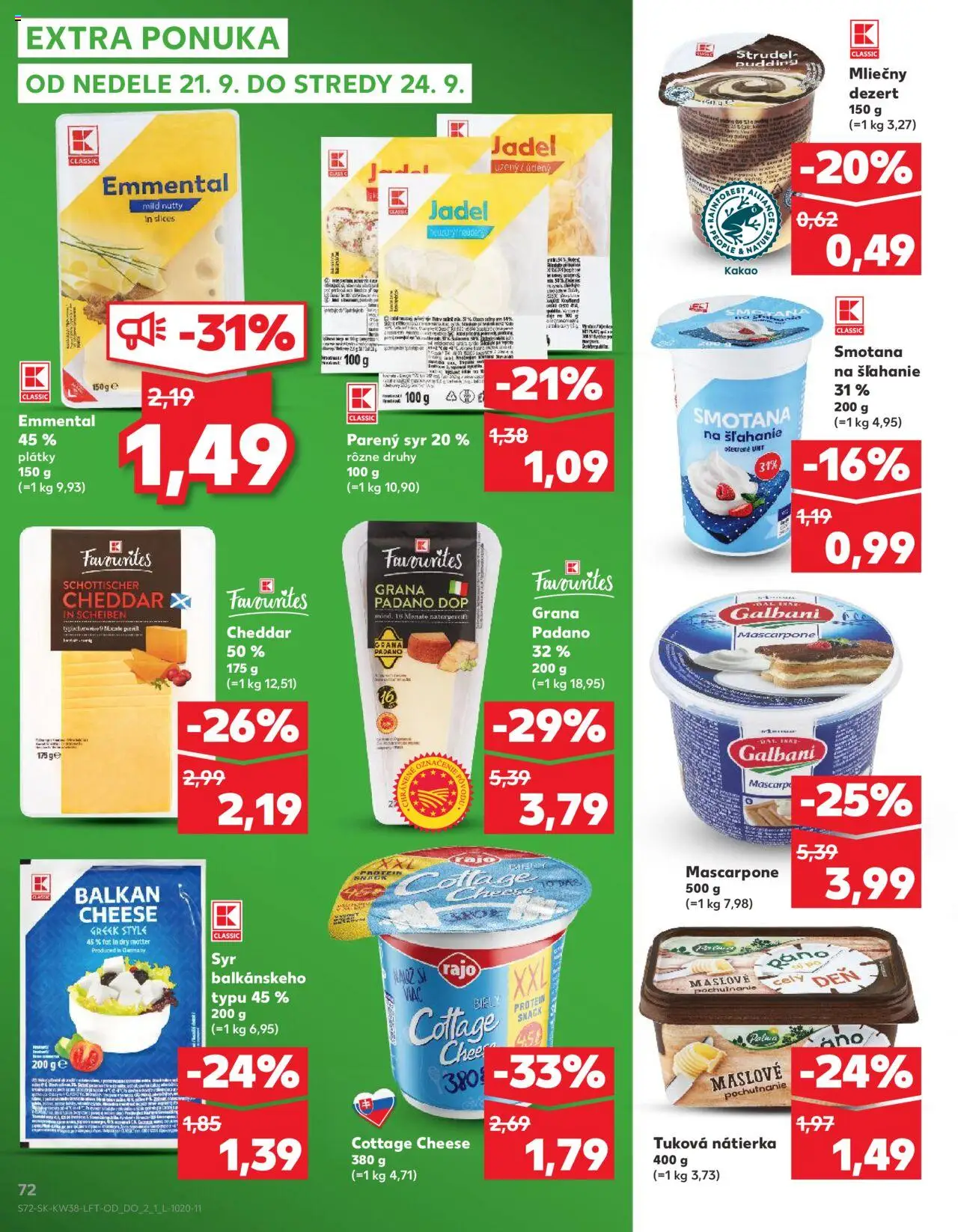 Kaufland SK akciós ujság - amely érvényes a következő dátumtól: 18.09.2025 | Oldal: 72