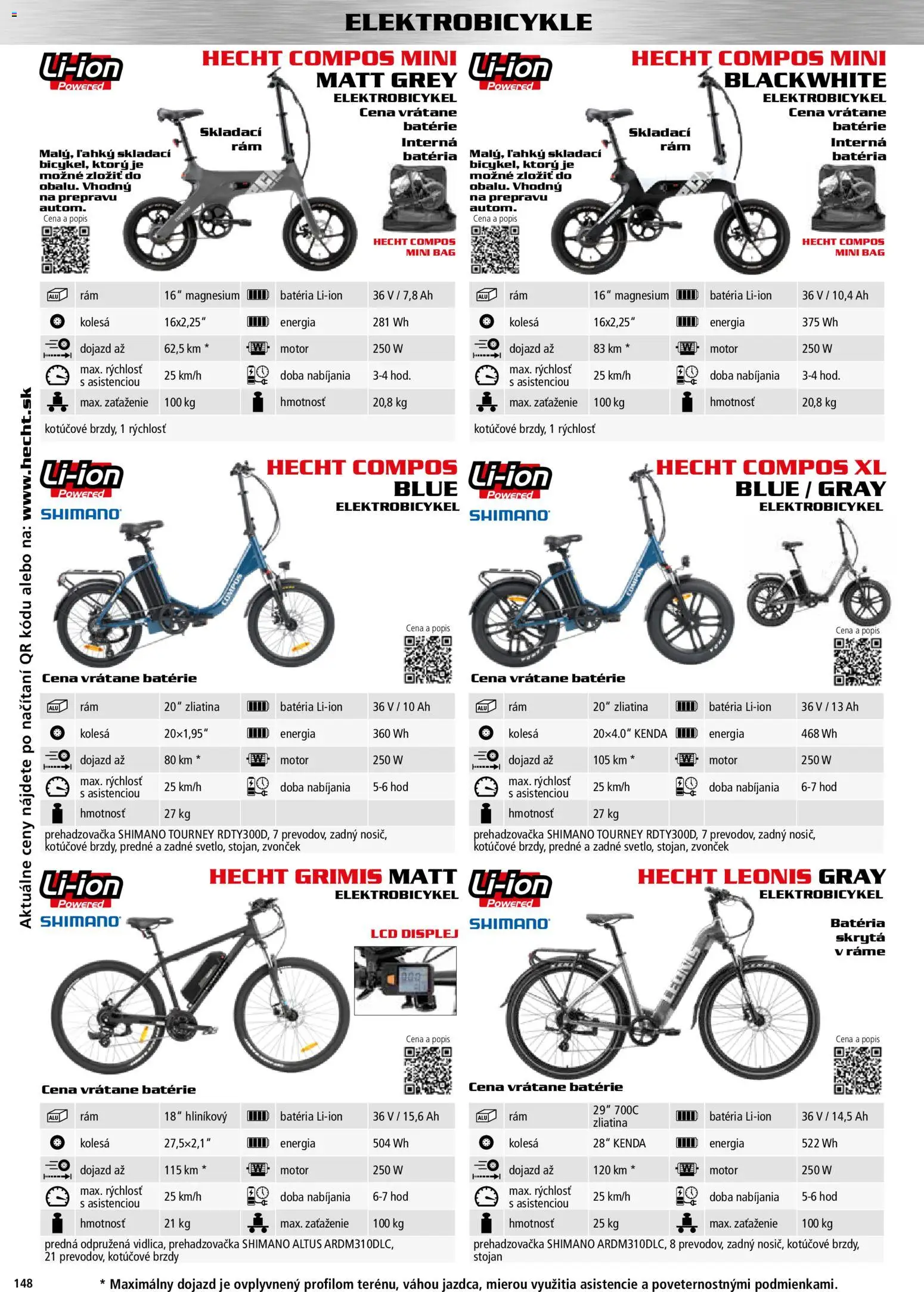 Nové Hecht akcie – leták je platný od 30.10.2025 | Strana: 148 | Produkty: Elektrobicykel, Zvonček, Batéria