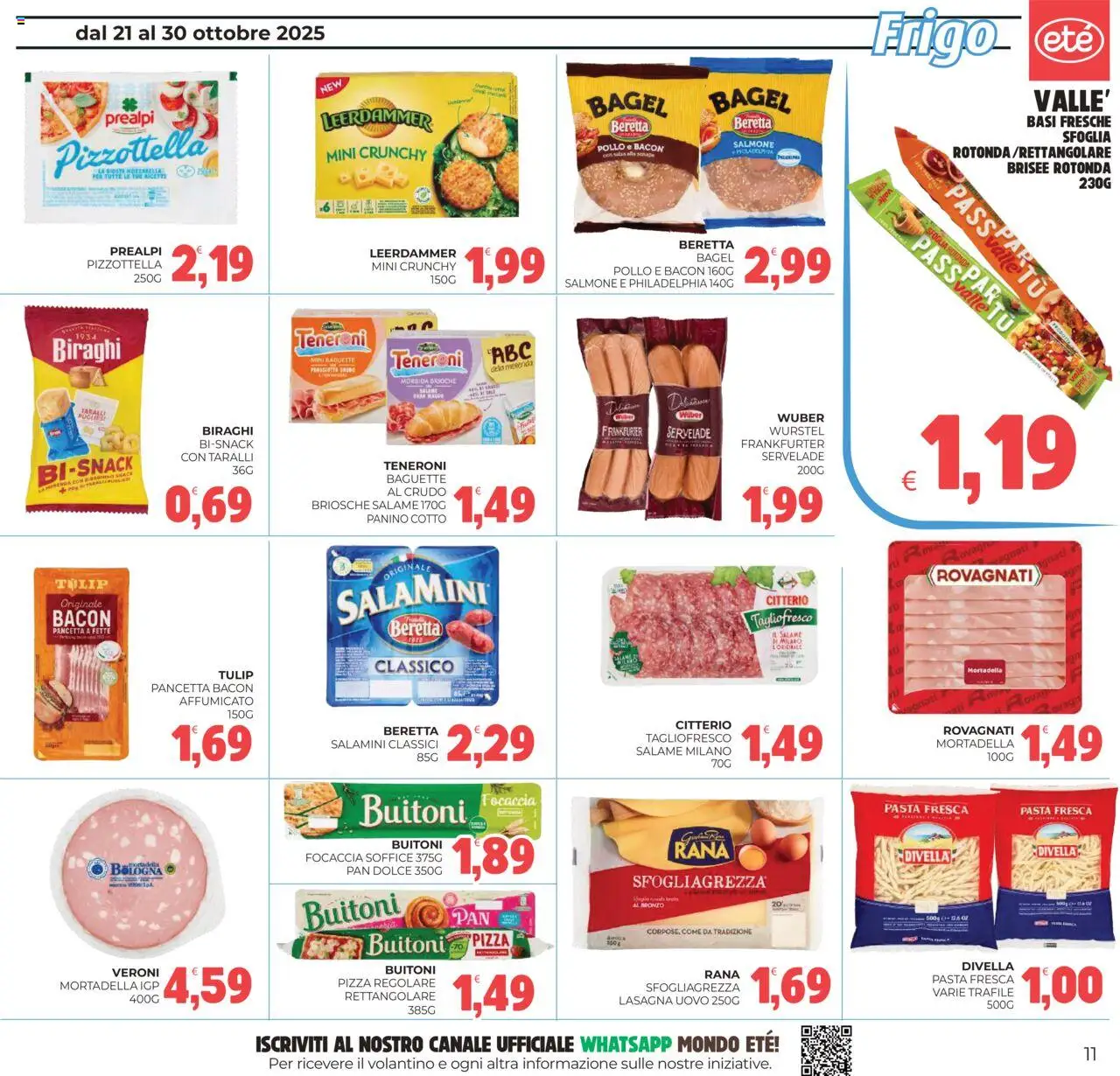 Volantino Eté del 21.10.2025 | Pagina: 11 | Prodotti: Pollo, Focaccia, Lasagna, Mortadella