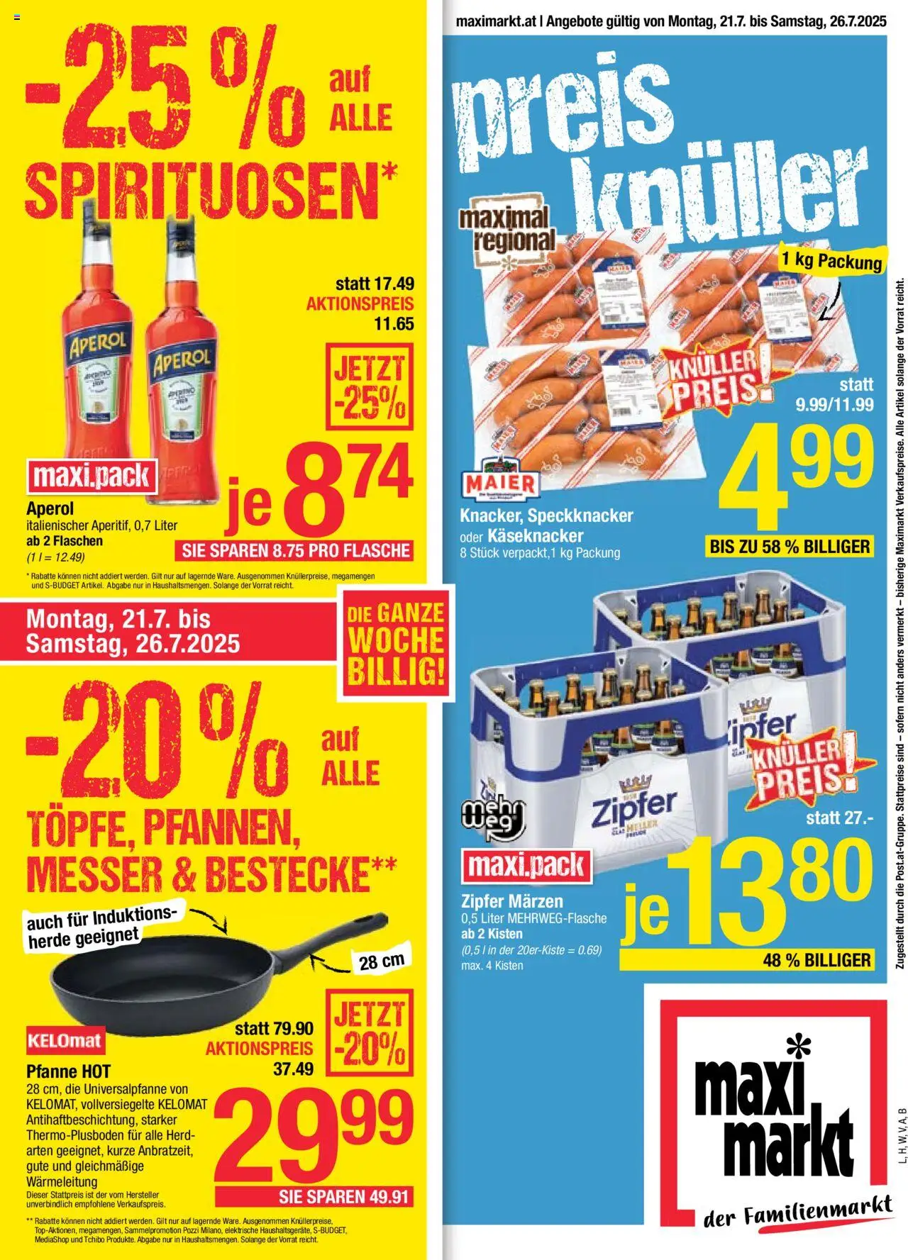 Maximarkt Flugblatt gültig ab 21.07.2025 | Seite: 1 | Produkte: Herd