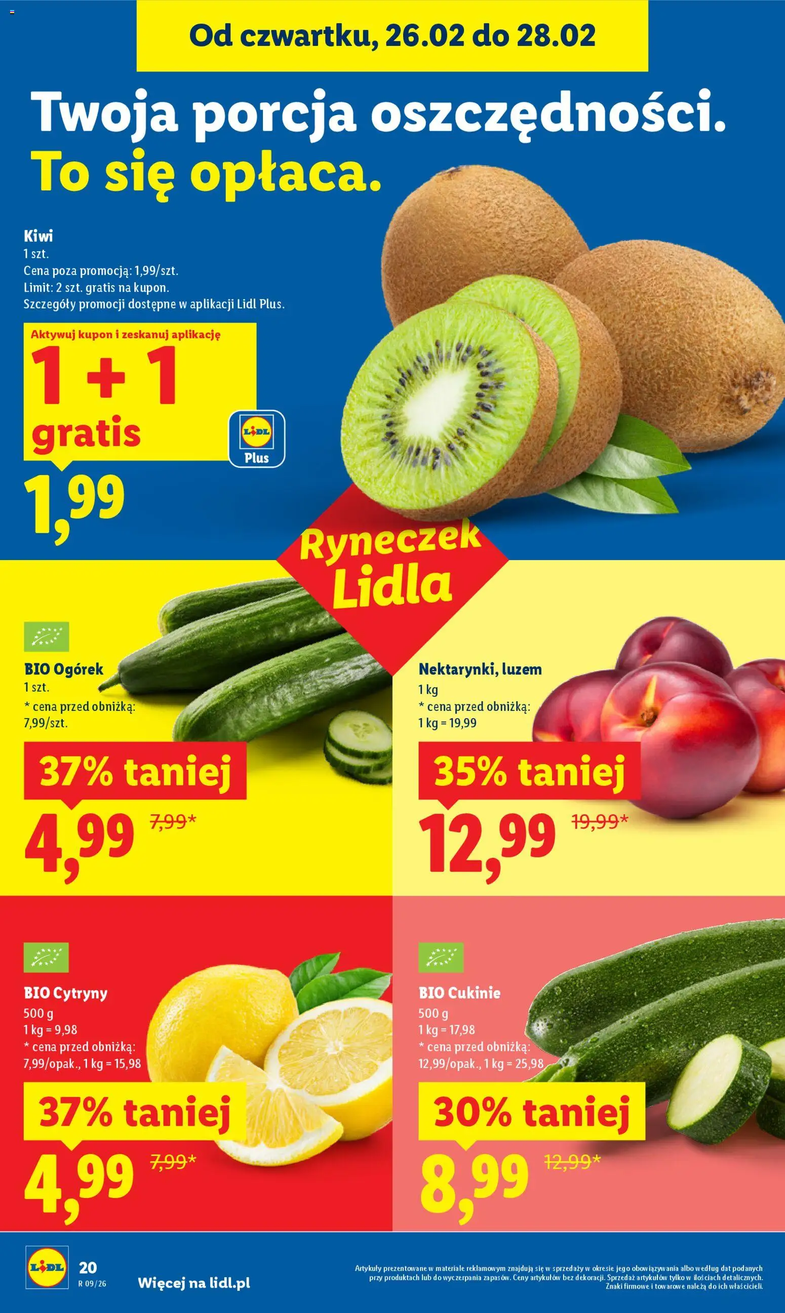 Lidl Gazetka od 26.02.2026 | Strona: 20 | Produkty: Cytryny, Kiwi