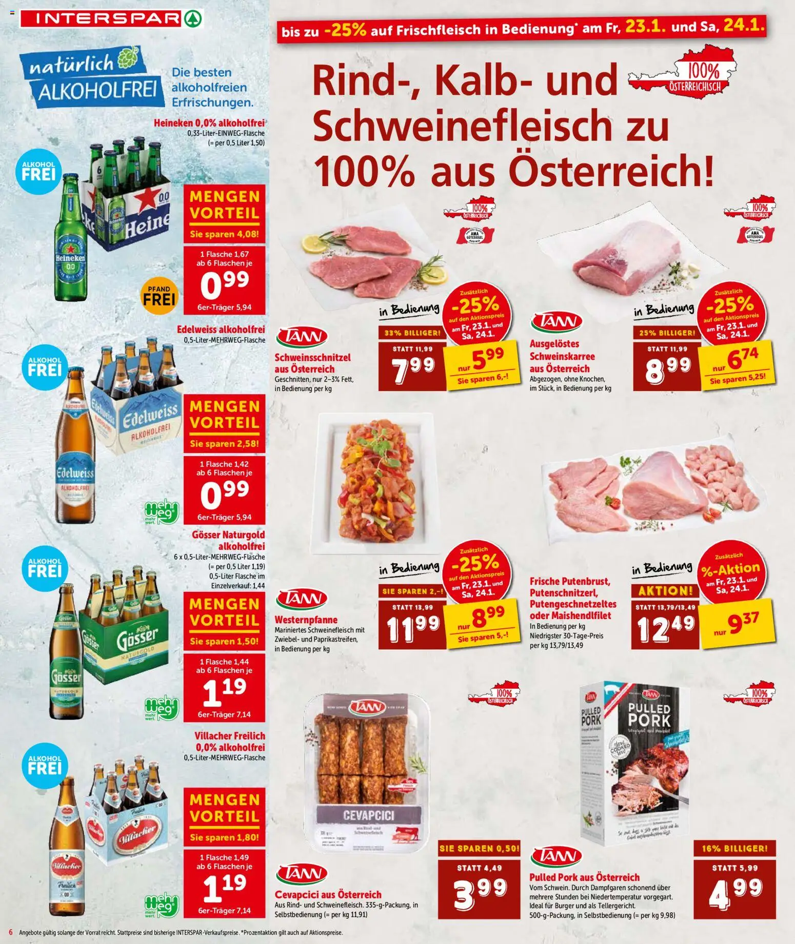 Interspar Flugblatt - Kärnten gültig ab 22.01.2026 | Seite: 6 | Produkte: Schweinefleisch