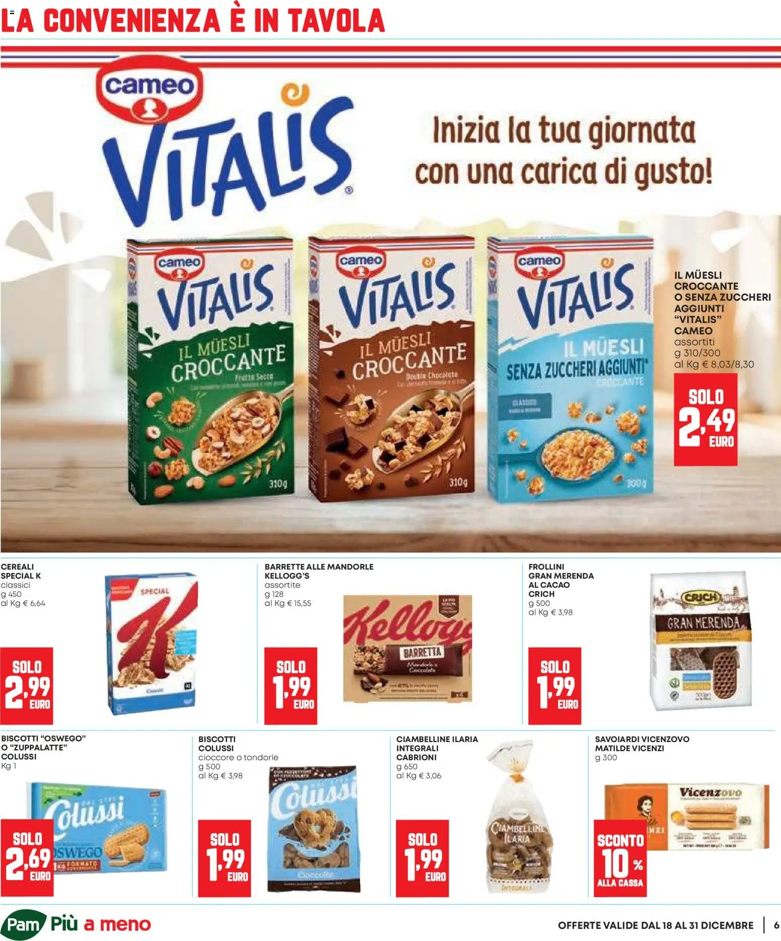 Volantino Panorama del 18.12.2025 | Pagina: 6 | Prodotti: Mandorle, Barretta, Cacao, Frollini