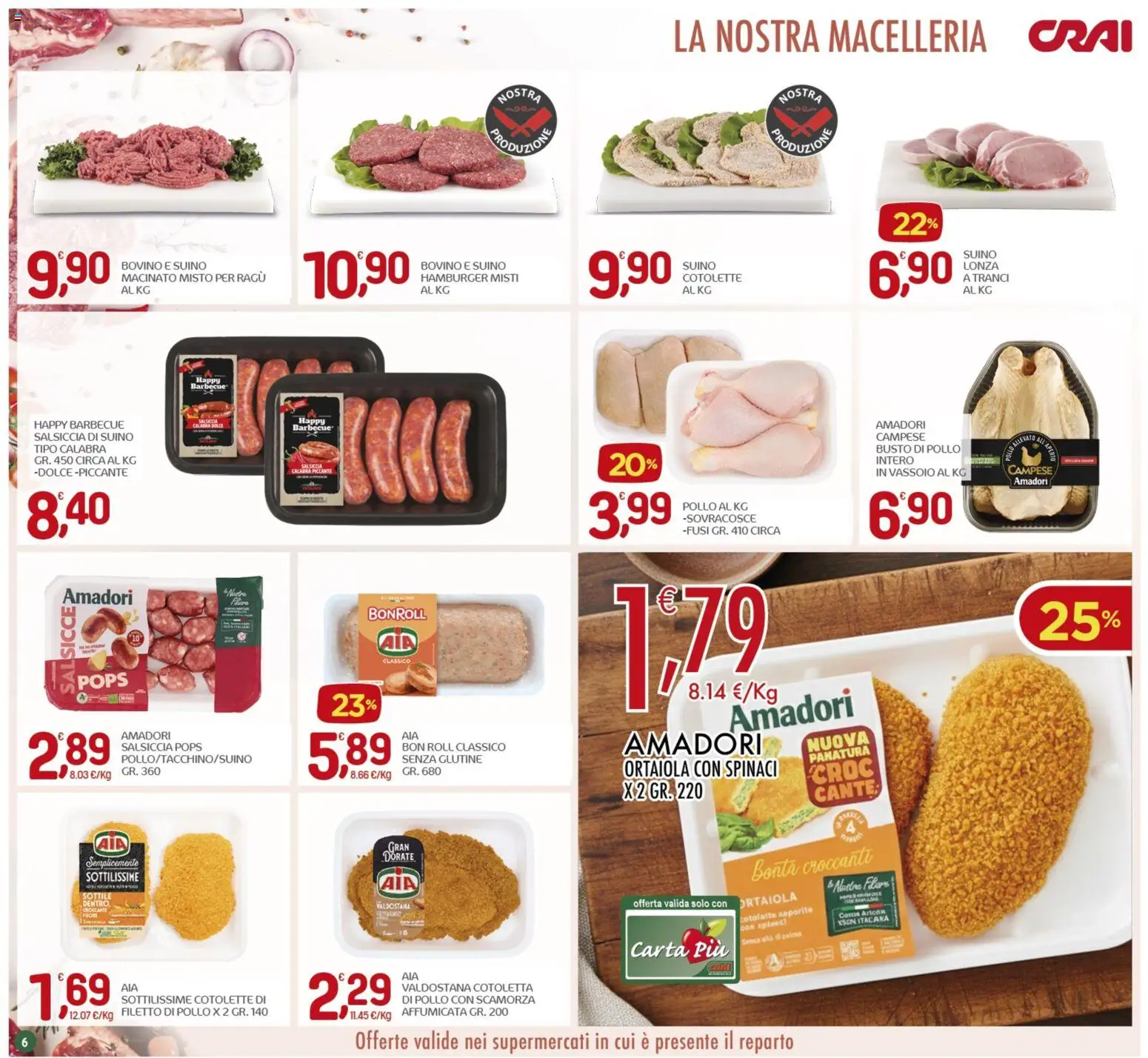 Volantino CRAI del 19.02.2026 | Pagina: 6 | Prodotti: Pollo, Spinaci, Vassoio, Macinato