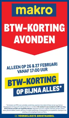 Makro - BTW-korting avond - Voorbeeld van een folder van Makro, geldig van 26.02.2026