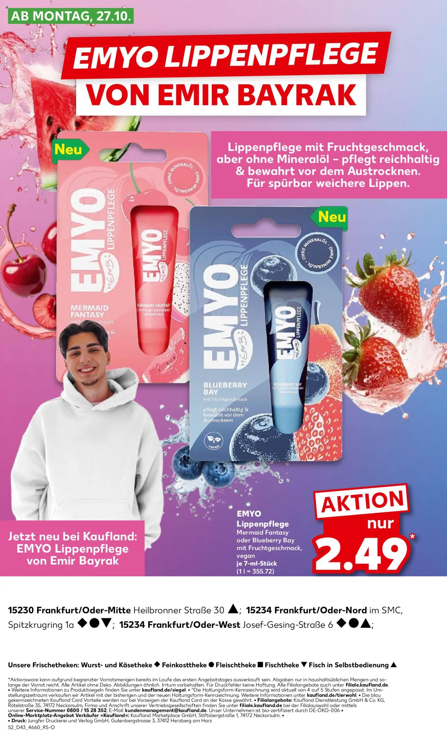 Kaufland prospekt Frankfurt (Oder)	 – gültig ab 26.10.2025 | Seite: 52 | Produkte: Fisch, Wurst, Lip Balm