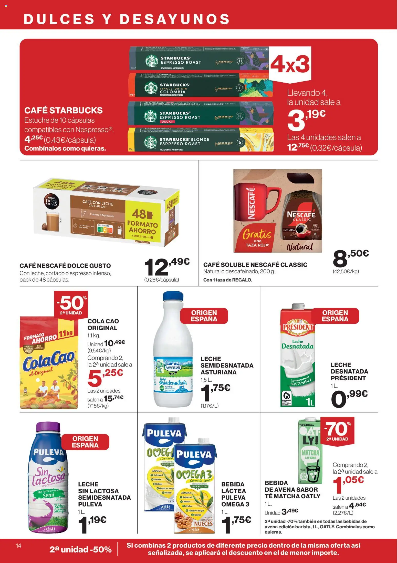Supercor folleto │ válido desde el 12.03.2026 | Página: 14 | Productos: Δοχείο φοντί, Café con leche, Leche, Té