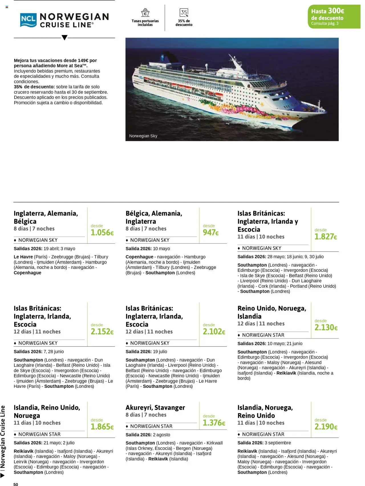 Viajes El Corte Inglés - Crucero Fantástico │ válido desde el 16.09.2025 | Página: 50 | Productos: Navegación