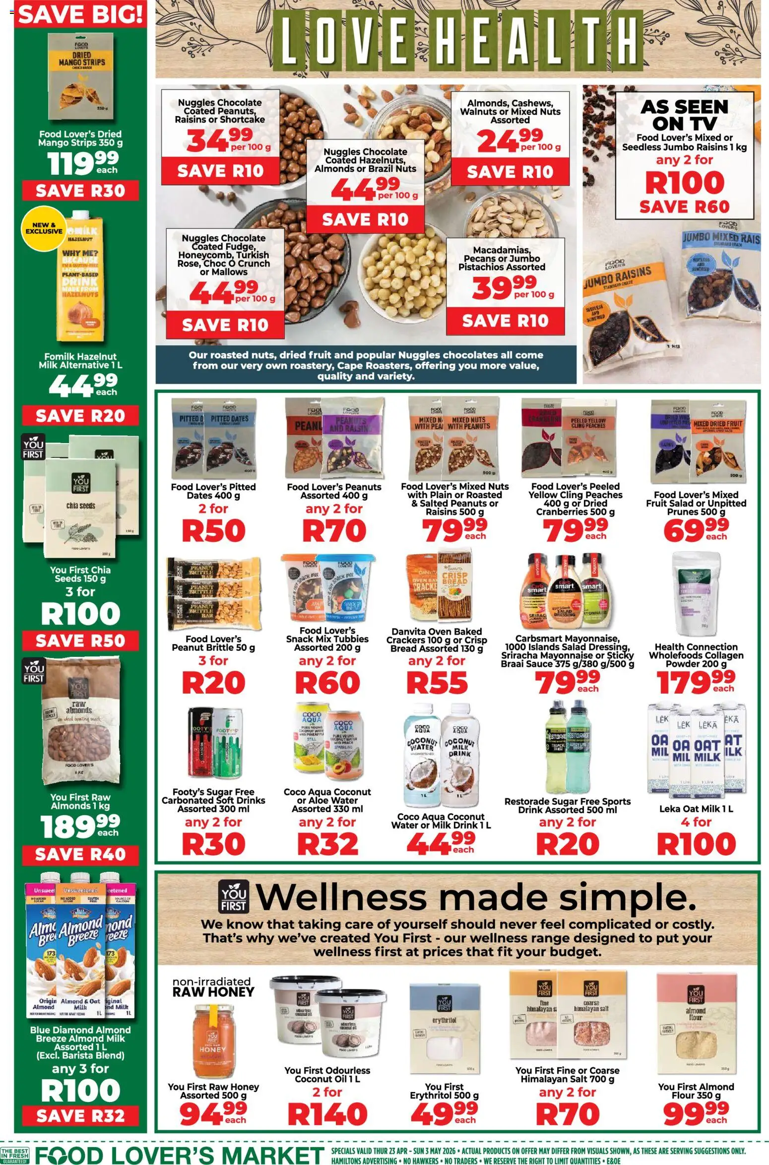 New Food Lover's Market catalogue – valid from 23.04.2026 | Page: 12 | Products: Dates, Flour, Milk, Salt