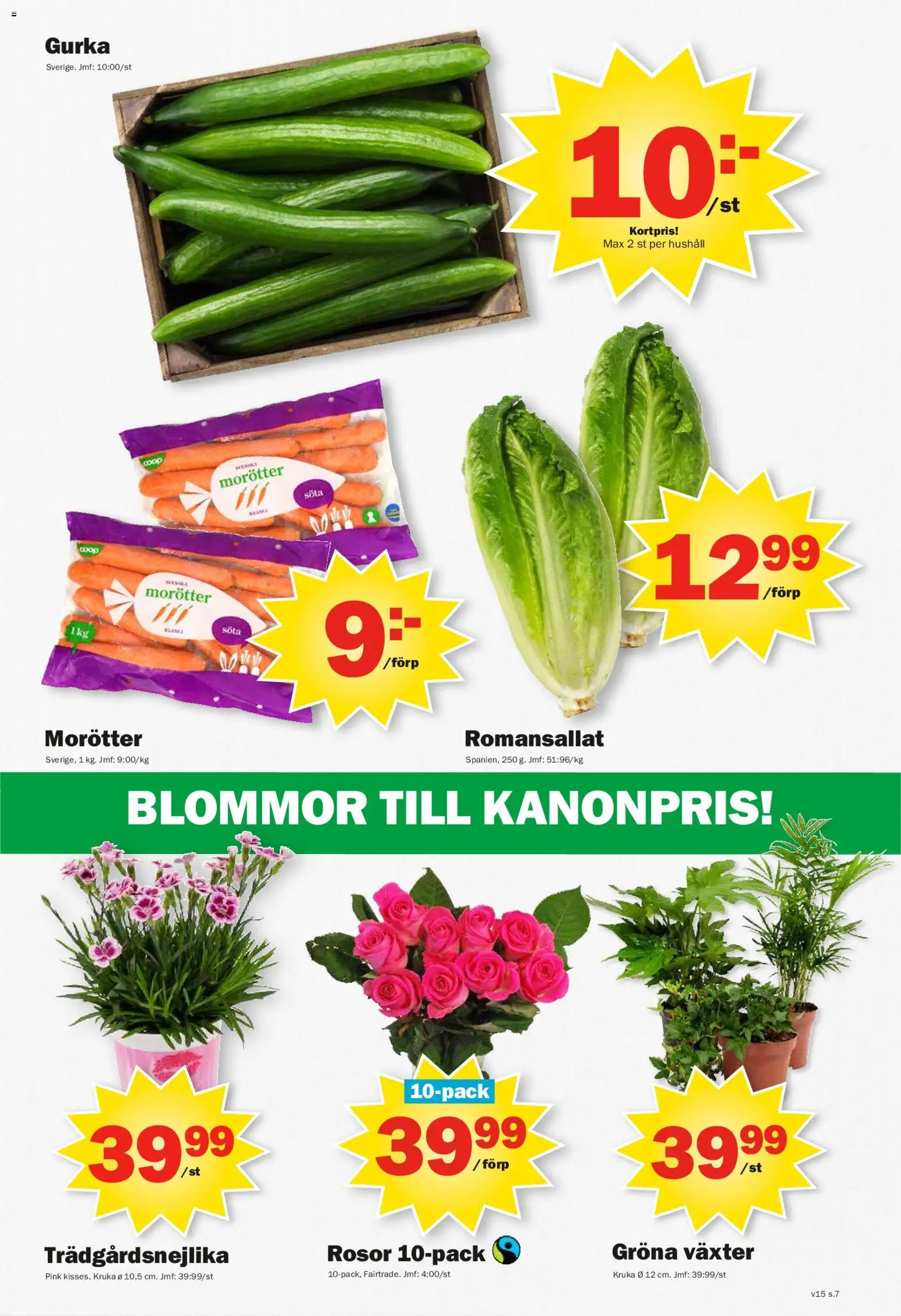Pekås reklamblad aktuell från 07.04.2026 | Sida: 7 | Produkter: Kruka, Gurka