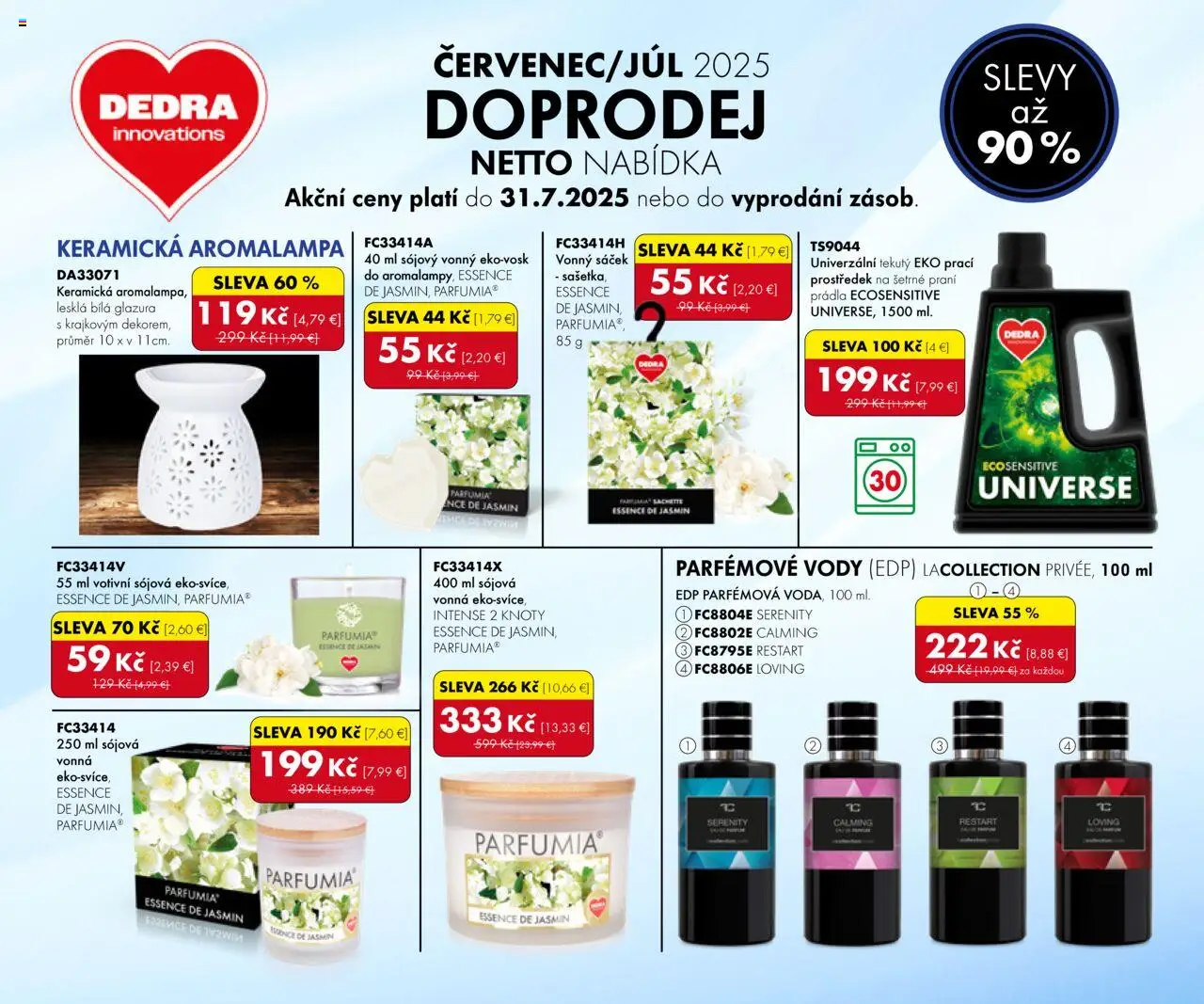 Dedra leták od 01.07.2025 | Strana: 1 | Produkty: Aromalampa, Essence, Sáček