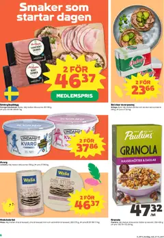 Coop erbjudanden - Förhandsvisning av reklamblad från butik Coop aktuell från 30.03.2026 | Sida: 6 | Produkter: Galler, Leverpastej, Skinka, Granola