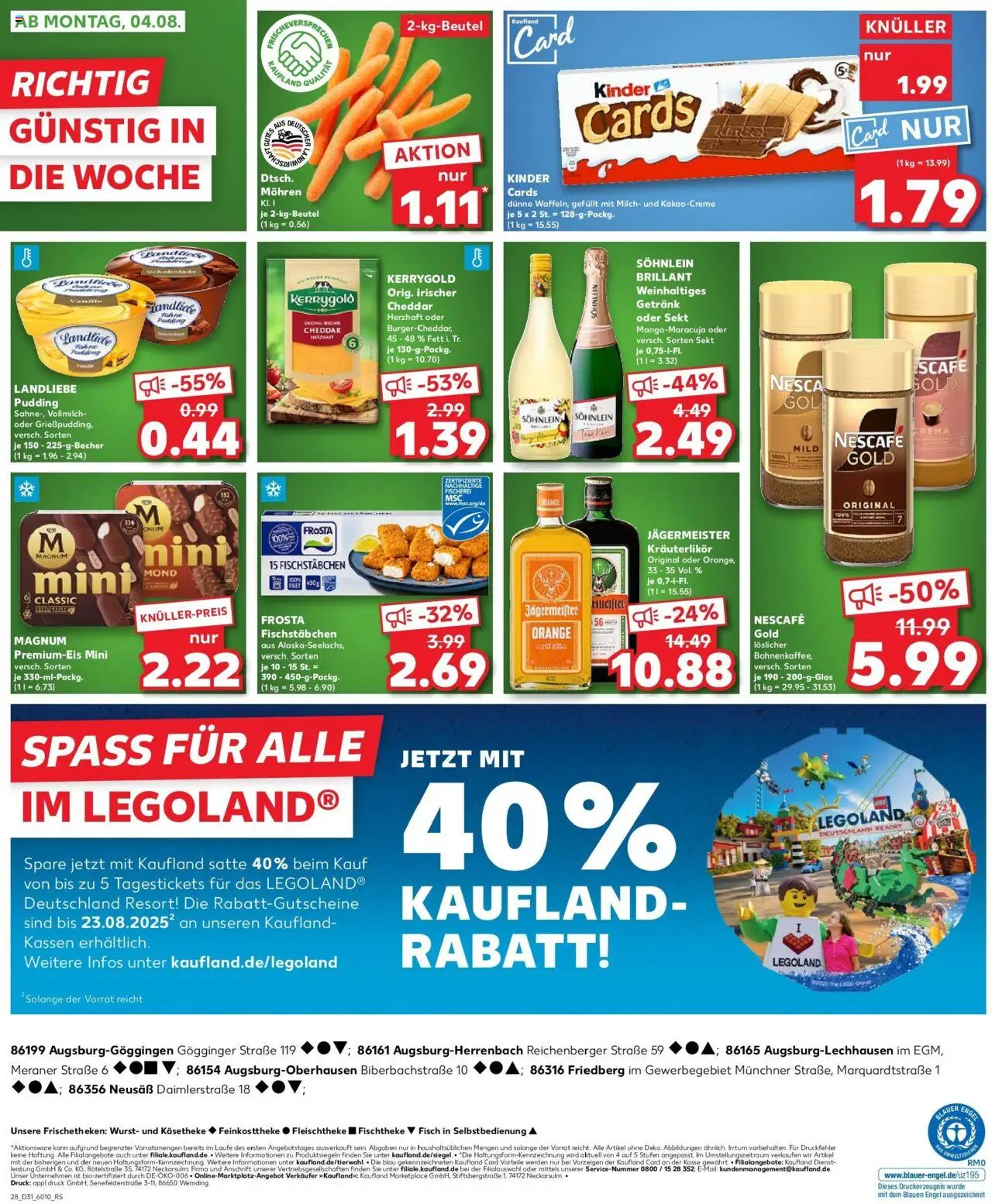 Kaufland prospekt Neusäß	 - gültig ab dem 03.08.2025 | Seite: 3 | Produkte: Frosta, Mohren, Fischstabchen, Nescafe gold