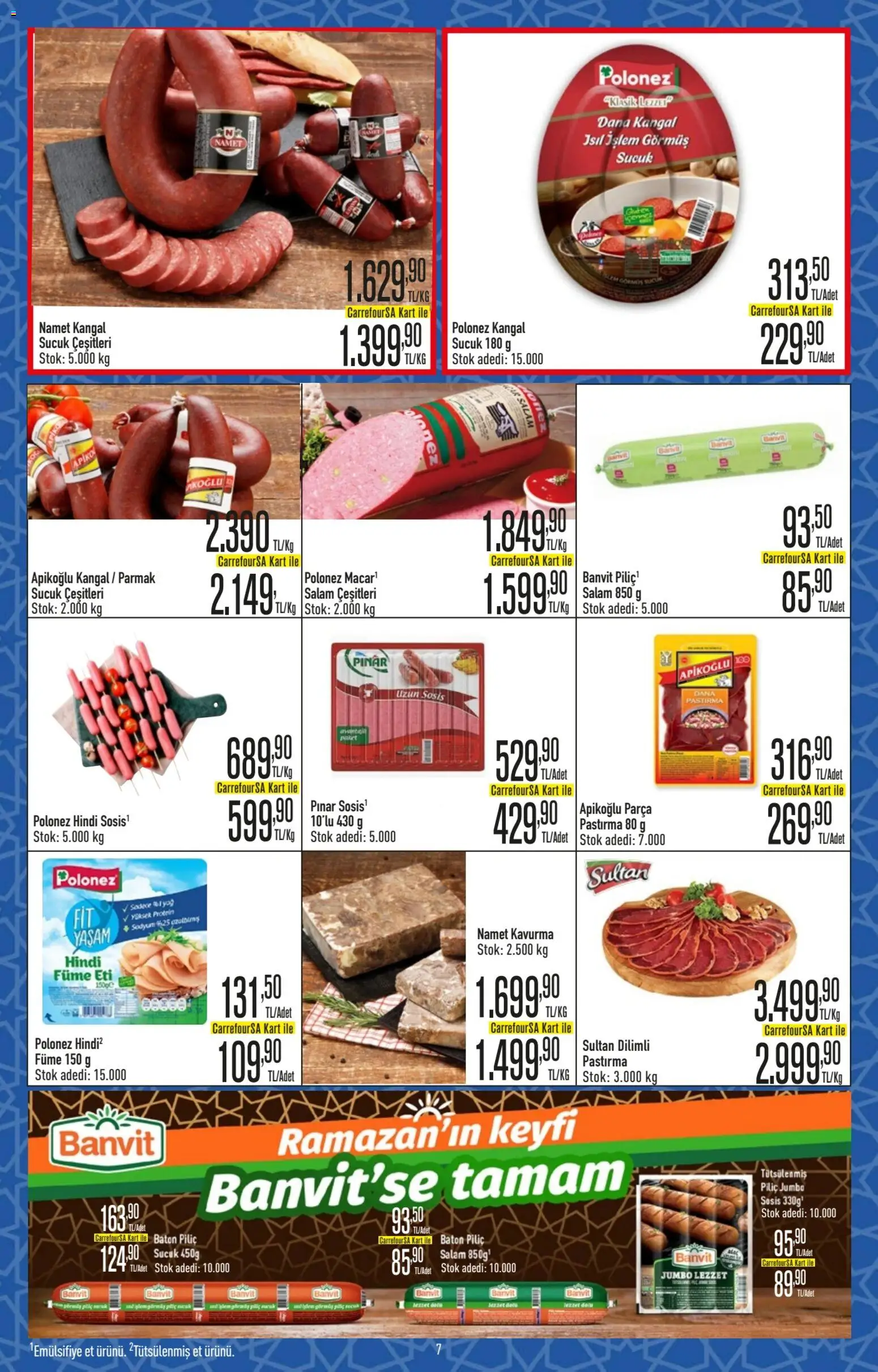 CarrefourSA Katalog - 26.02.2026 tarihinden itibaren geçerlidir | Sayfa: 7 | Ürünler: Salam, Sosis, Piliç, Sucuk