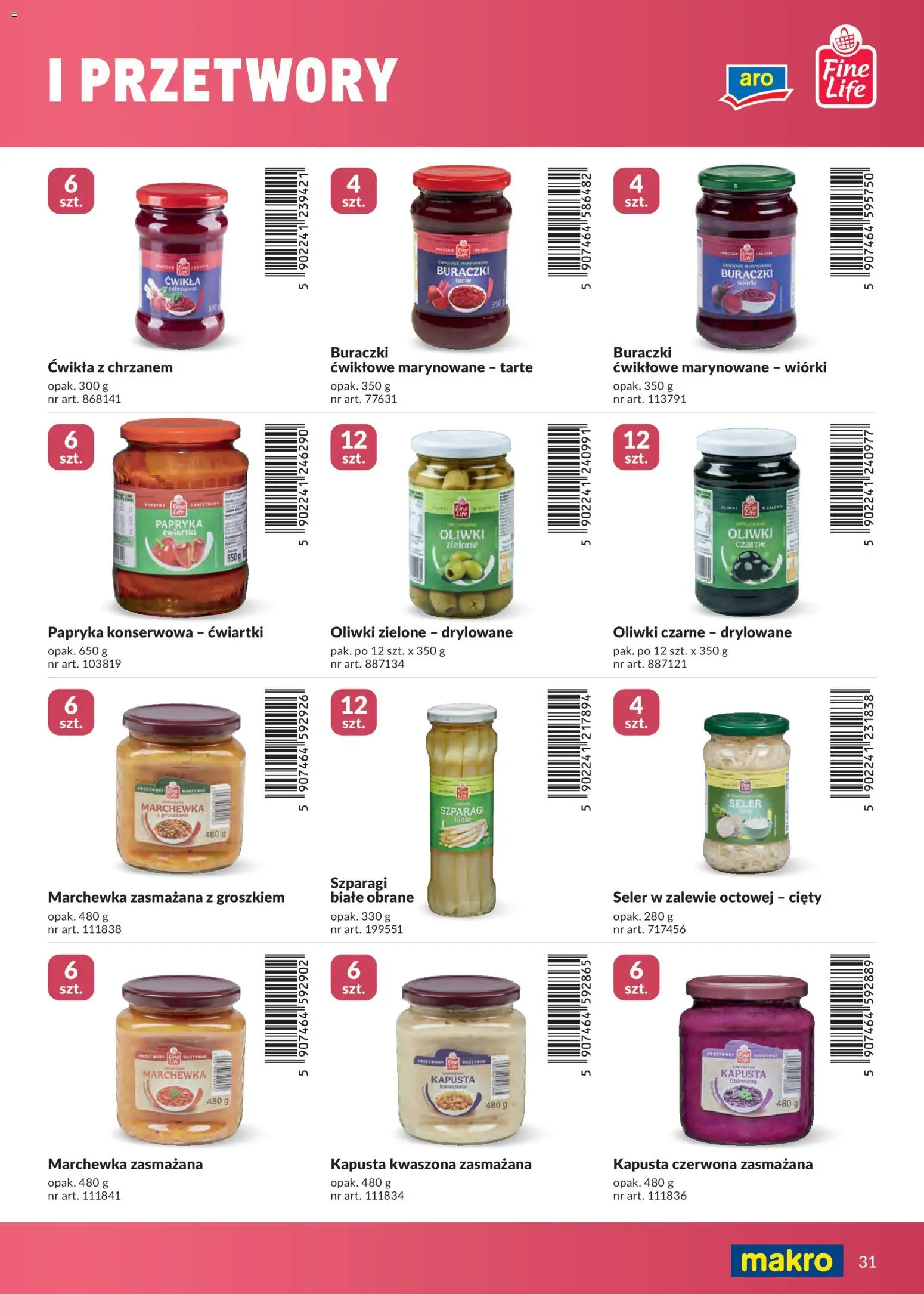 Makro gazetka - Marki własne dla Twojego sklepu od 23.04.2026 | Strona: 31 | Produkty: Kapusta, Oliwki zielone, Papryka, Marchewka