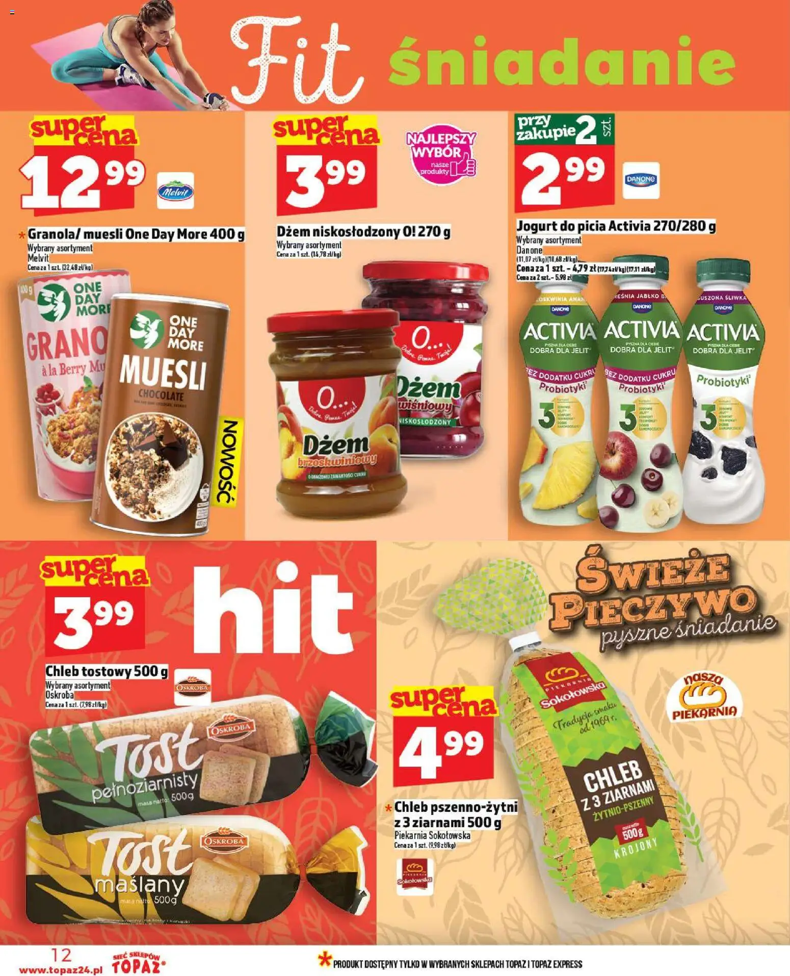 Topaz Gazetka MAZ od 06.11.2025 | Strona: 12 | Produkty: Pieczywo, Piekarnia, Dżem, Jogurt
