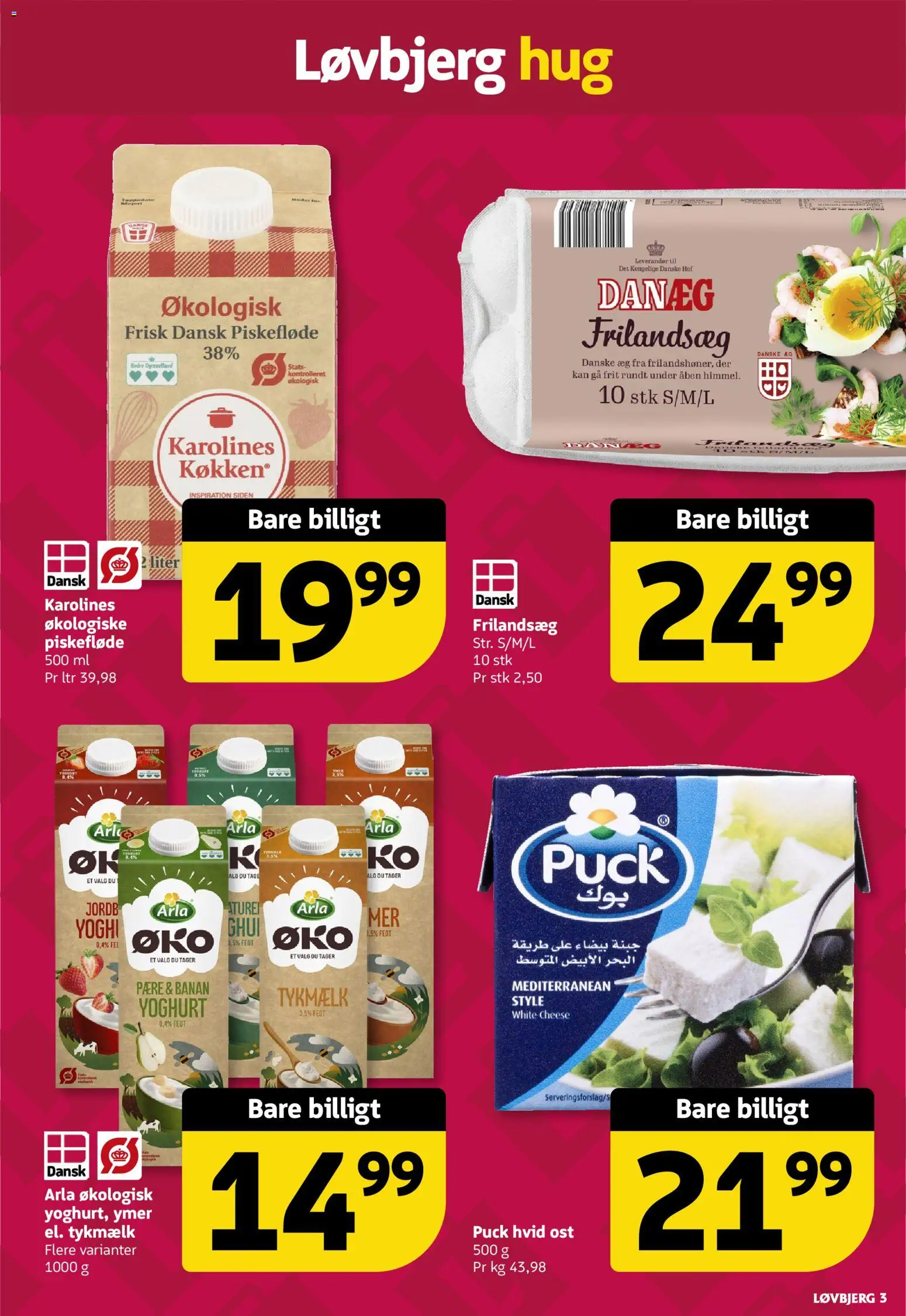 Løvbjerg tilbudsavis – gyldig fra 13.02.2026 | Side: 3 | Produkter: Ost, Yoghurt, Æg, Ymer