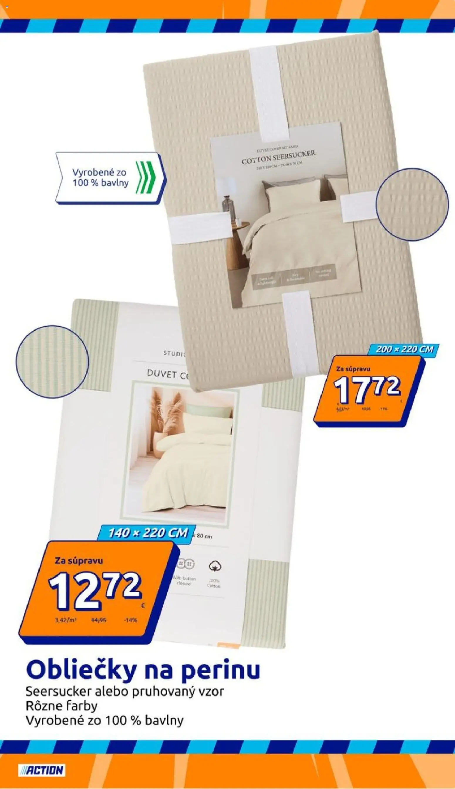 Nové Action akcie – leták je platný od 29.04.2026 | Strana: 7 | Produkty: Obliečky