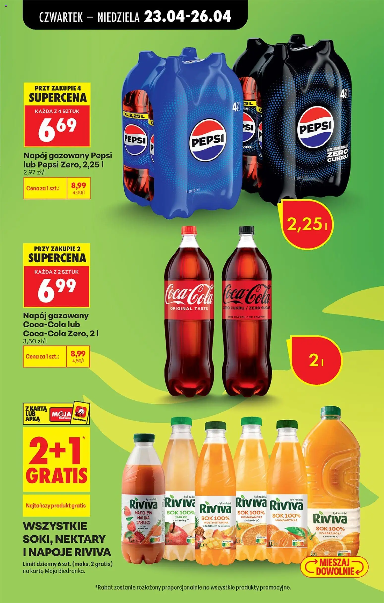Biedronka gazetka od czwartku od 23.04.2026 | Strona: 21 | Produkty: Karta, Malina, Napoje, Sok