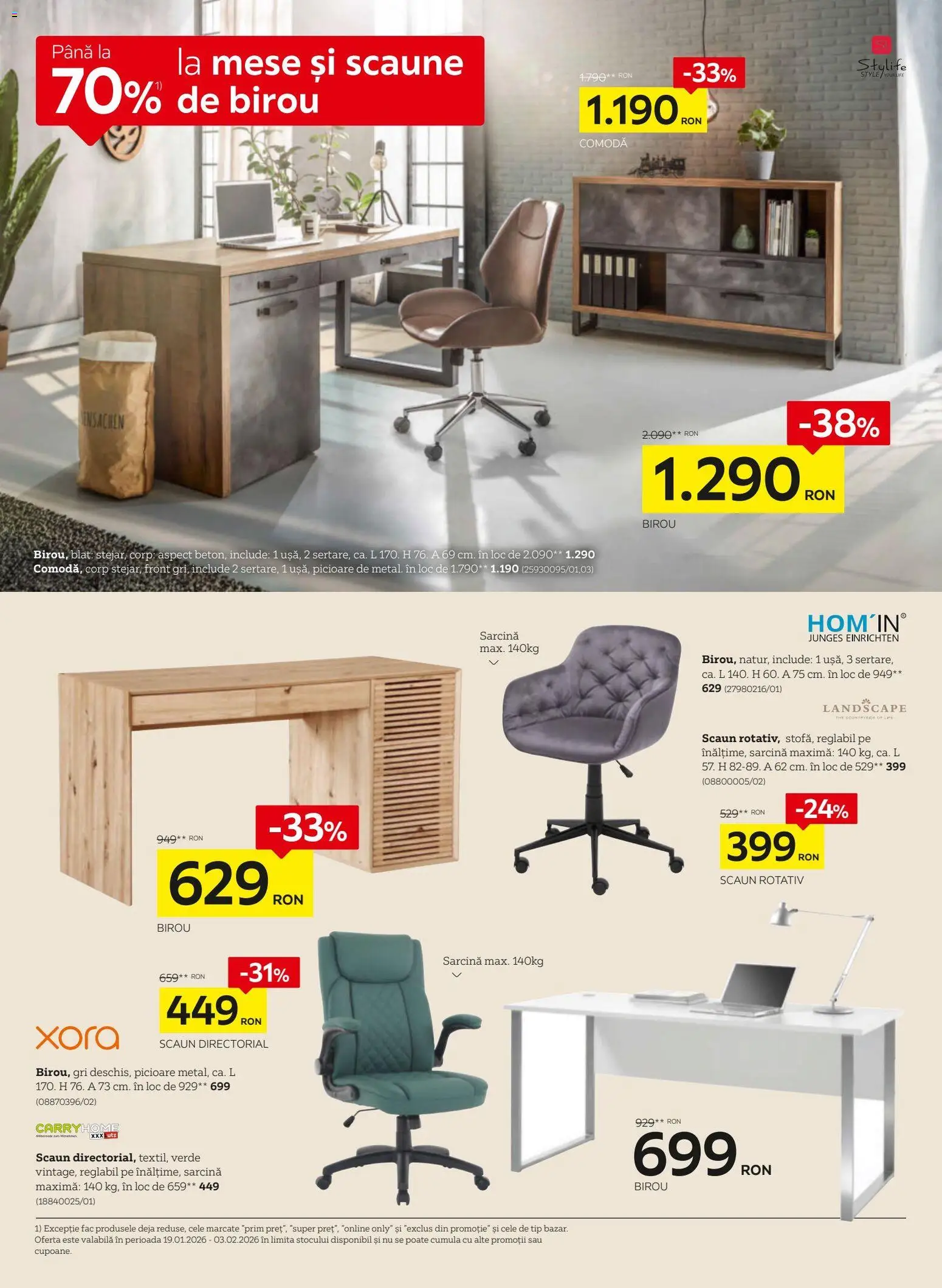 Noul catalog XXXLutz – valabil de la 19.01.2026 | Pagină: 12 | Produse: Çikolatalı gofret, Scaun, Comodă