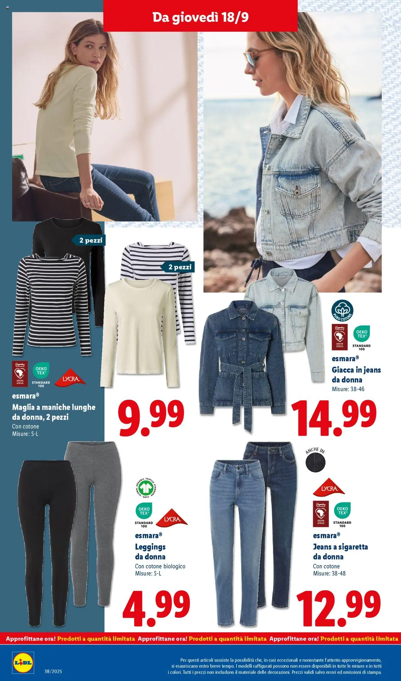 Volantino Lidl del 15.09.2025 | Pagina: 54 | Prodotti: Giacca, Leggings, Jeans