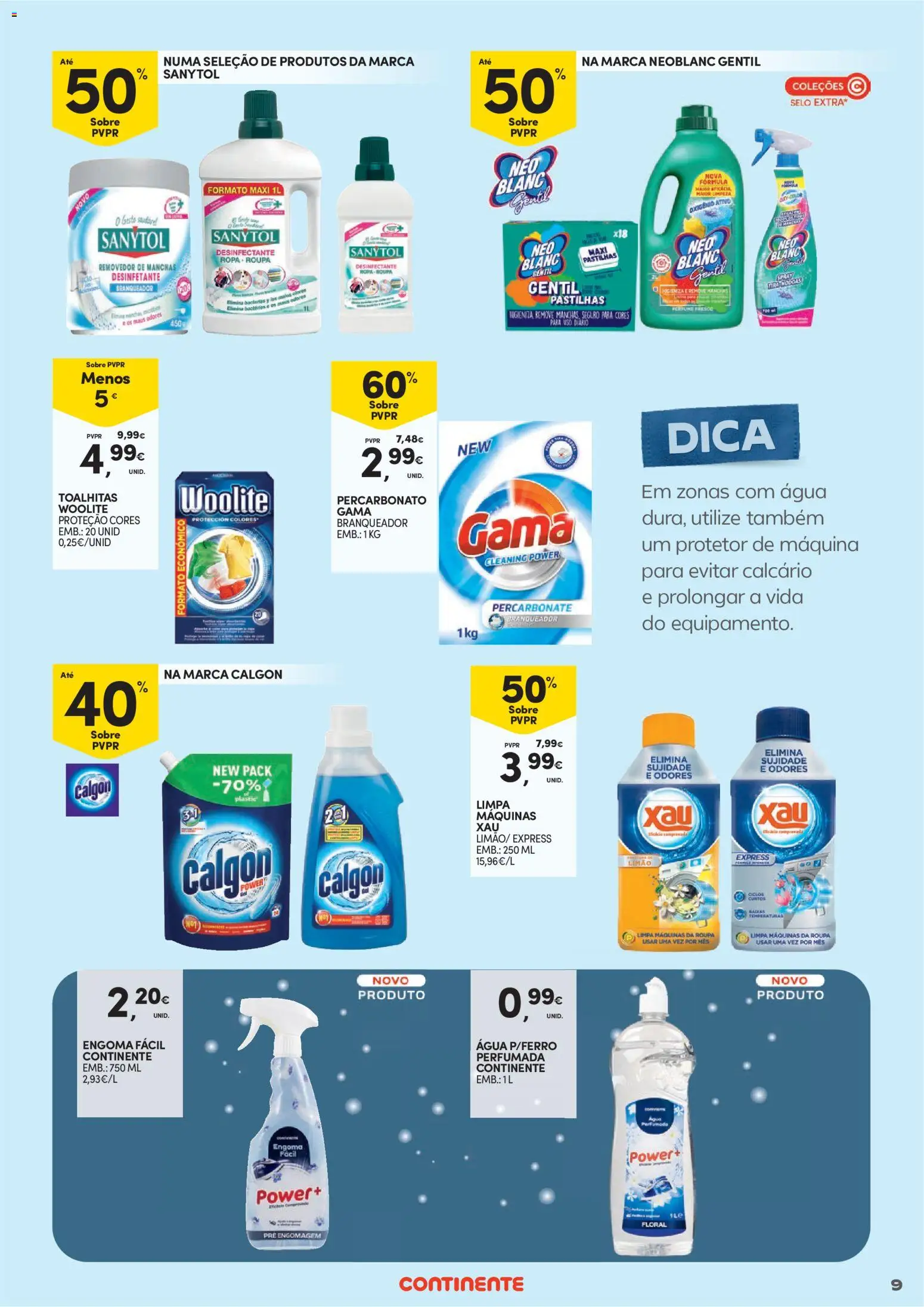 Continente - Limpeza do Lar: Poupança que deixa tudo limpinho │ válido de 02.01.2026 | Página: 9 | Produtos: Agua, Perfume
