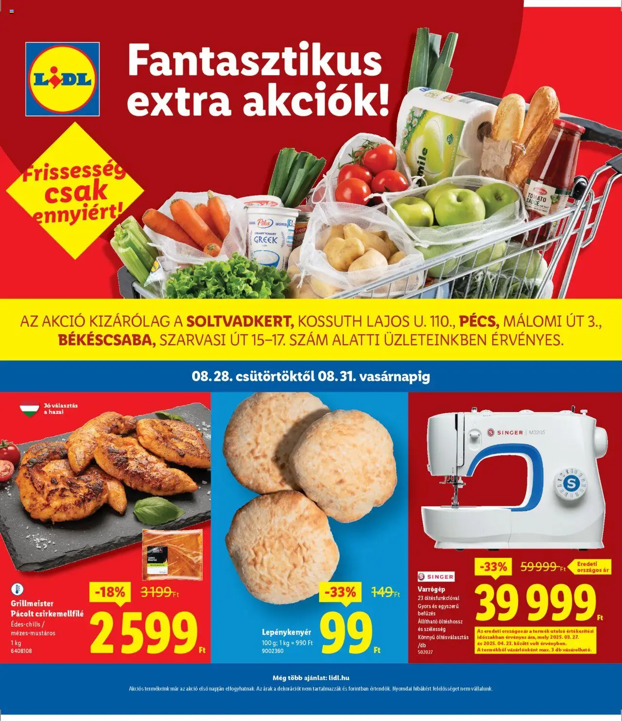 Lidl akciós ujság - amely érvényes a következő dátumtól: 28.08.2025 | Oldal: 1 | Termékek: Varrógép