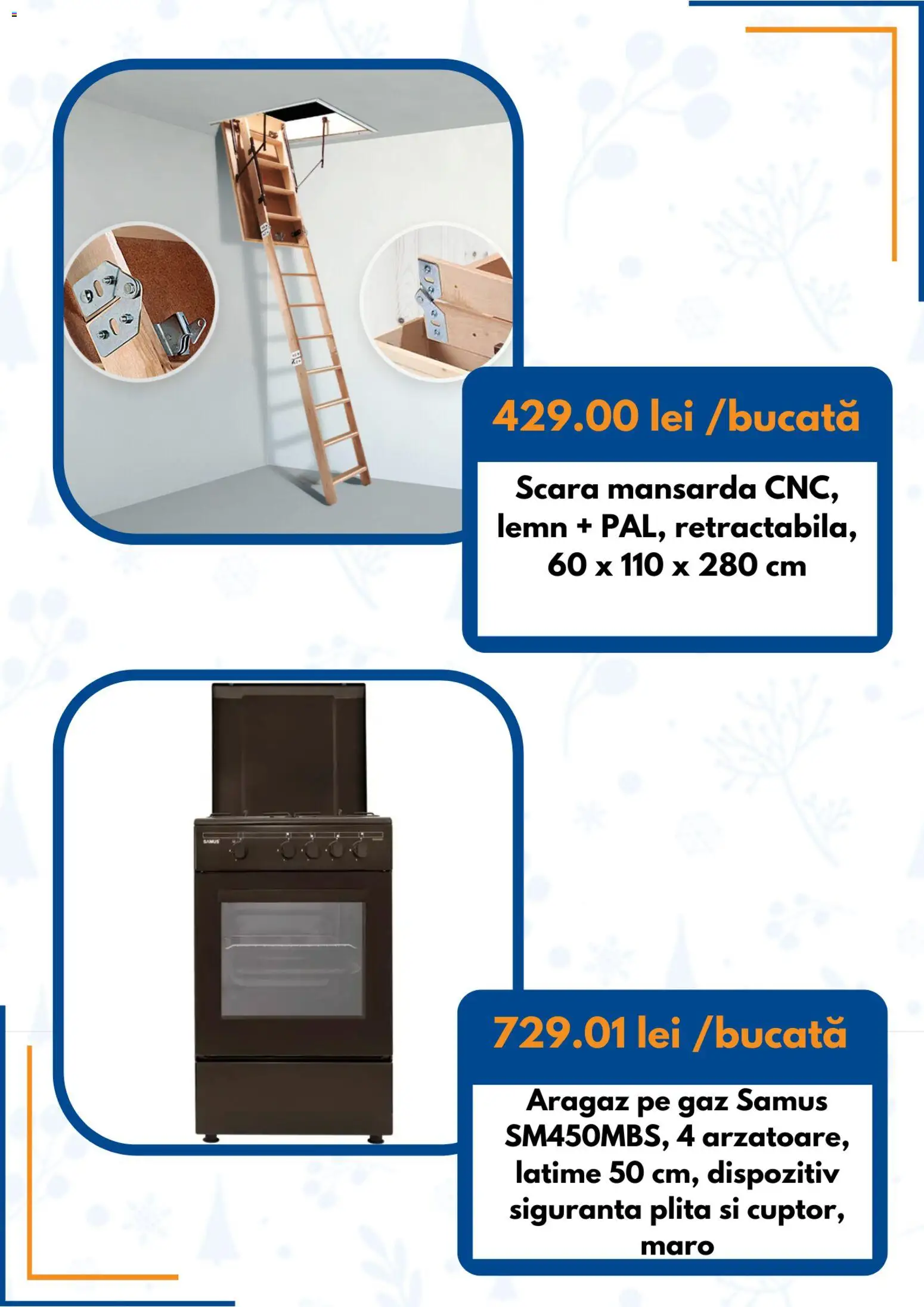 Noul catalog Dedeman – valabil de la 01.11.2025 | Pagină: 7 | Produse: Plită, Aragaz, Scară