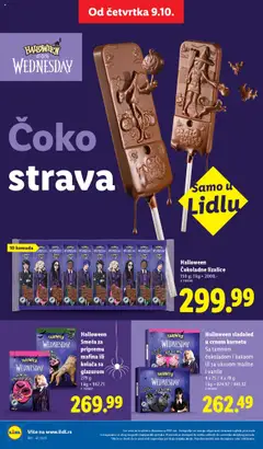 Halloween sladoled u crnom kornetu, Sa tamnom čokoladom i kakaom ili sa ukusom maline i vanile 4 x 75 / 4 x 78 g - pregled Lidl kataloga - važi od 16.10.2025 | Strana: 36