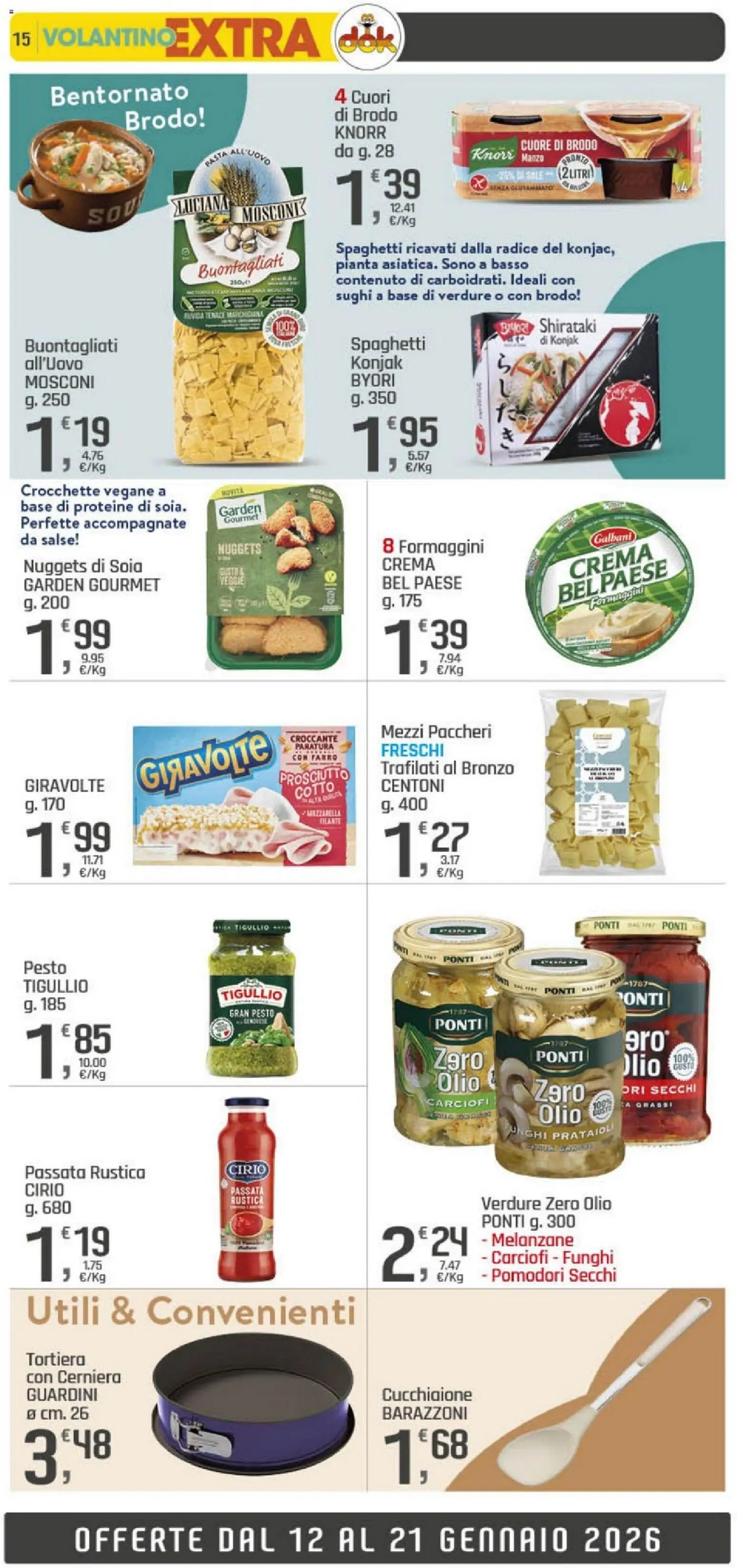 Volantino DOK del 09.01.2026 | Pagina: 15 | Prodotti: Crema, Nuggets, Mozzarella, Funghi
