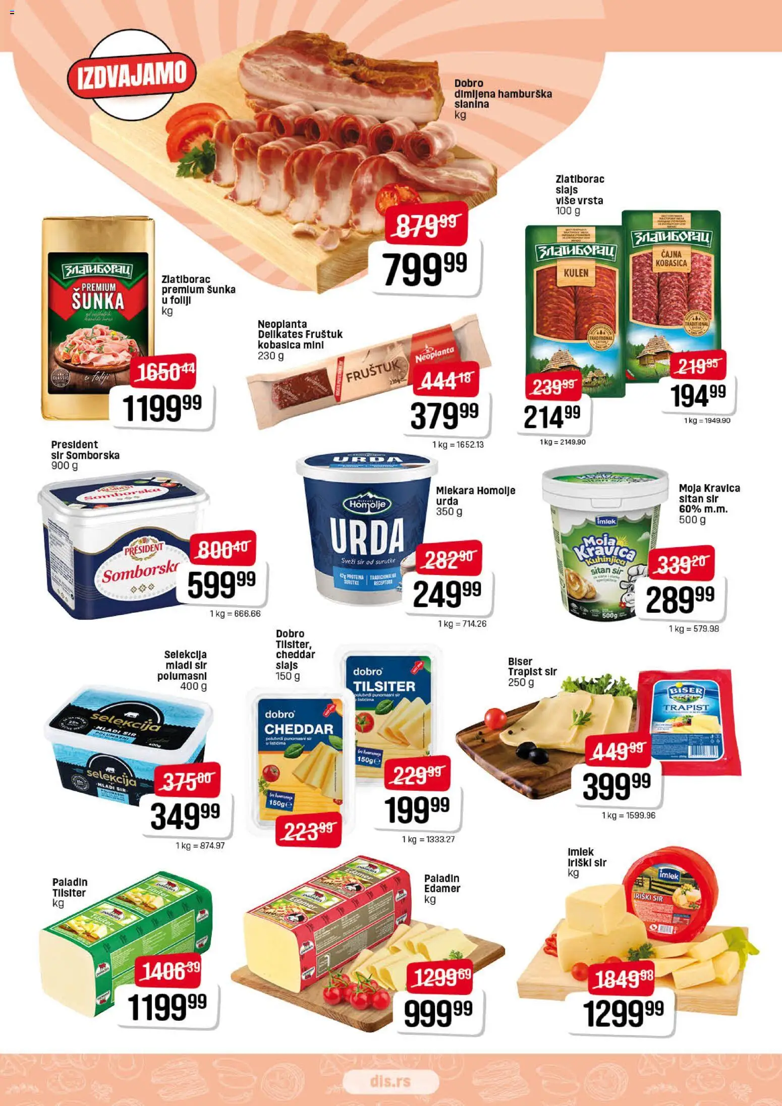 Super DIS katalog - važi od 15.01.2026 | Strana: 3 | Proizvode: Moja kravica, Sir, Hamburska slanina, Kobasica