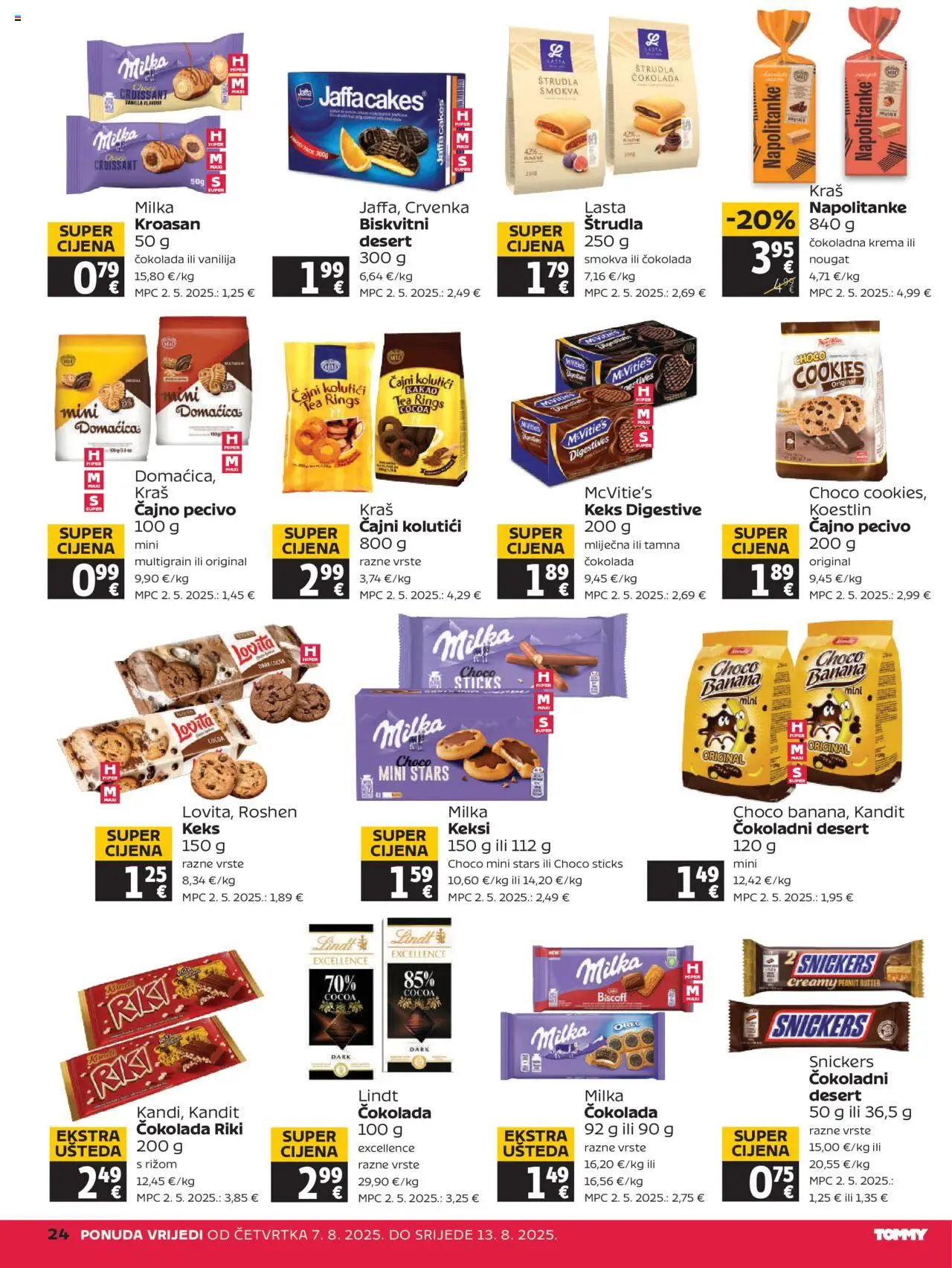 Tommy katalog | vrijedi od 07.08.2025 | Stranica: 24 | Proizvodi: Keks, Krema, Pasta, Kroasan