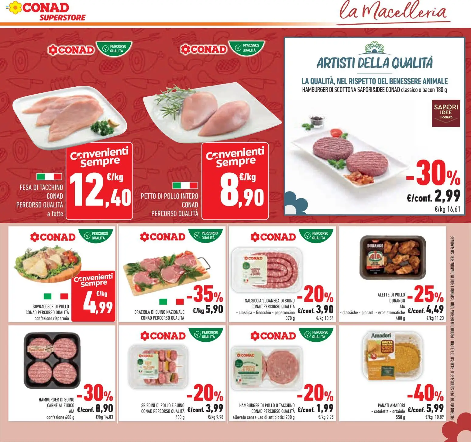 Volantino Conad del 22.04.2026 | Pagina: 17 | Prodotti: Petto di Pollo, Suino, Peperoncino, Hamburger