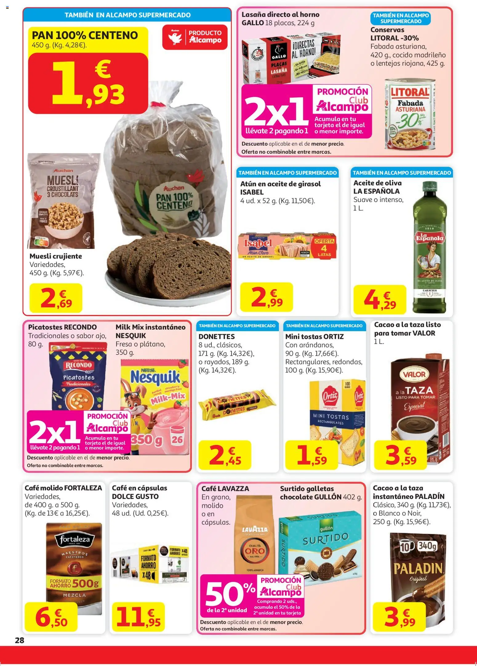 Alcampo - HP Unico │ válido desde el 11.12.2025 | Página: 28 | Productos: Aceite, Chocolate, Café molido, Atún claro