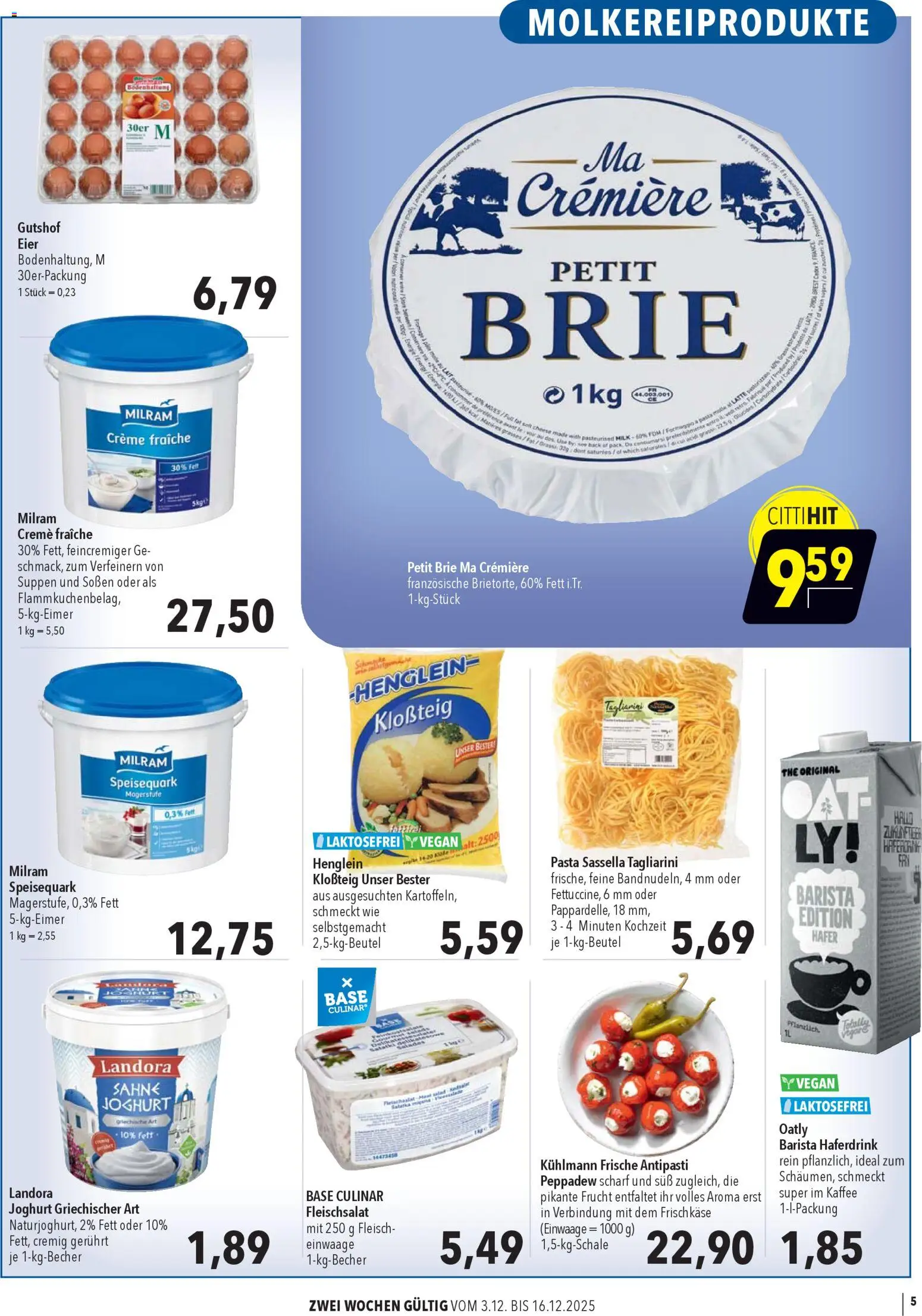 CITTI Markt Aktuelle Angebote für Profis – gültig ab 03.12.2025 | Seite: 5 | Produkte: Joghurt, Milram, Pasta, Speisequark